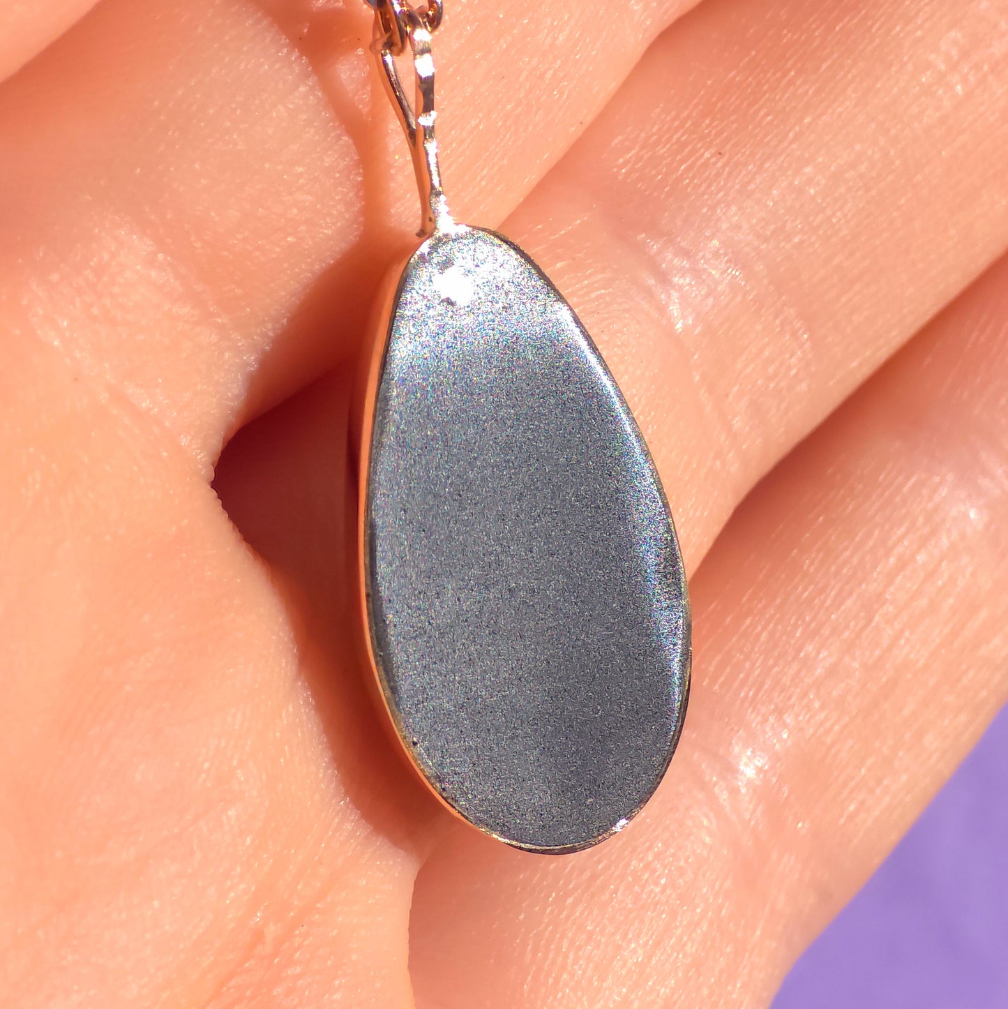 Mintabie 14K Rose Gold doublet pendant/ Australian opal necklace / pink Mintabie opal / minimal jewelry