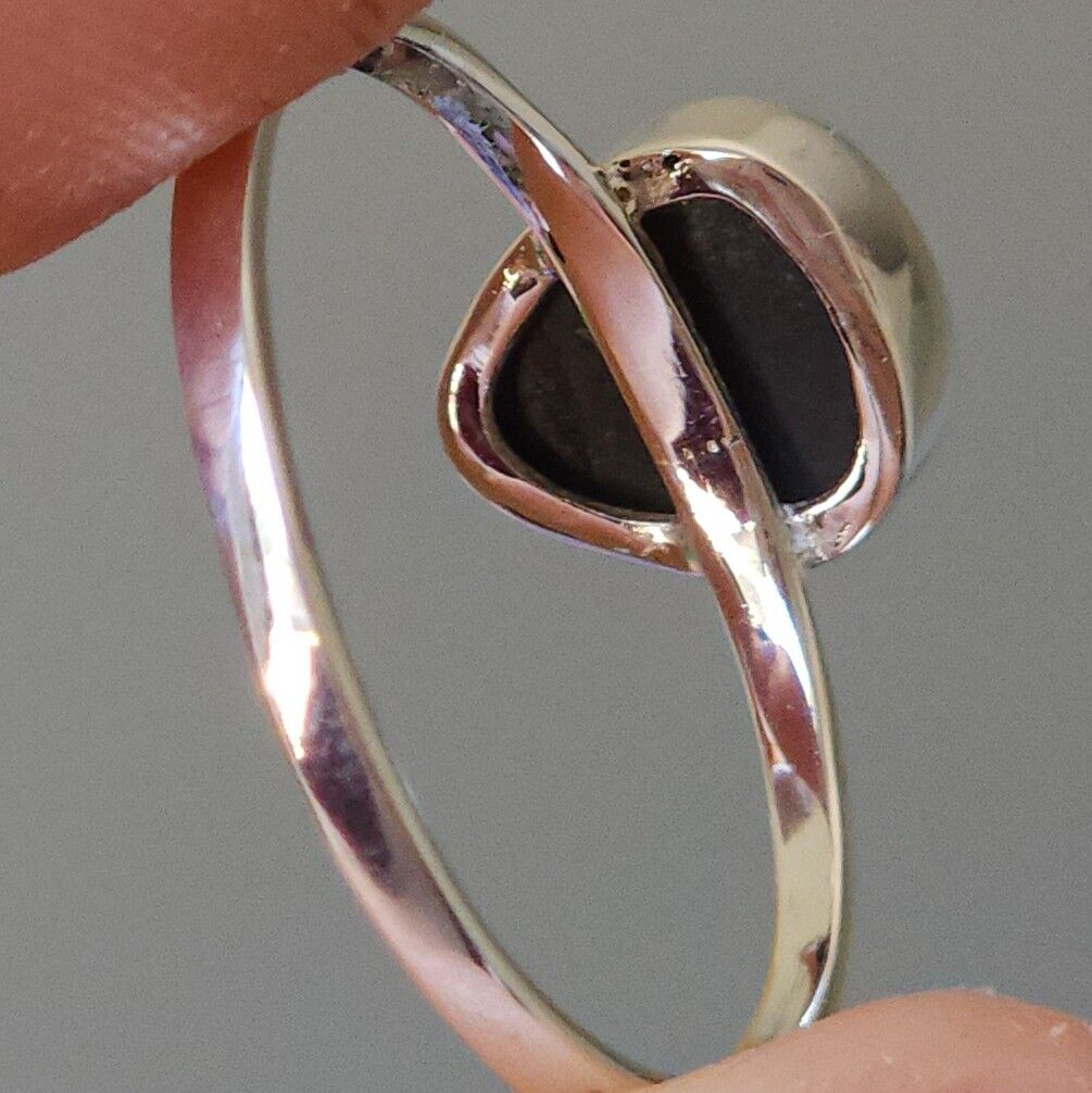 Coober Pedy Opal Ring, Size US 7, Silver Opal Ring, Dainty Opal Ring