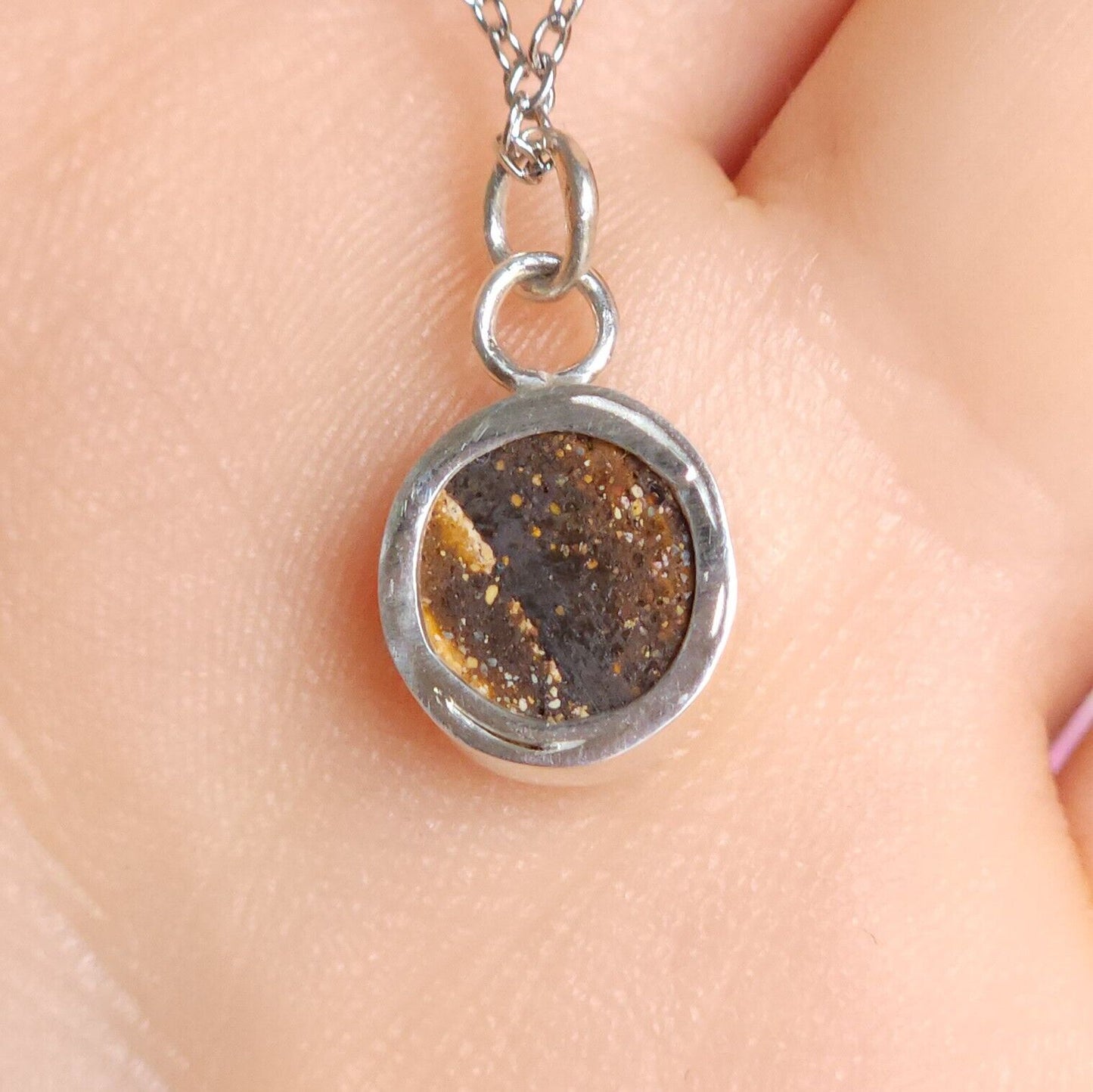 Silver Opal Doublet Necklace, Colorful Gemstone, Australian Opal, Pink Opal