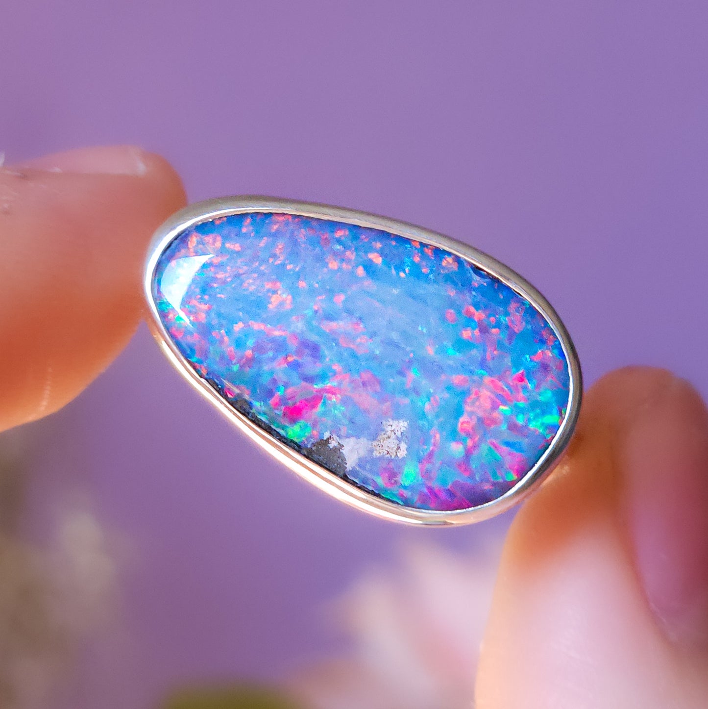 PINK MIST | Australian Coober Pedy opal ring / Size 8 / opal doublet / Minimalist ring / statement ring