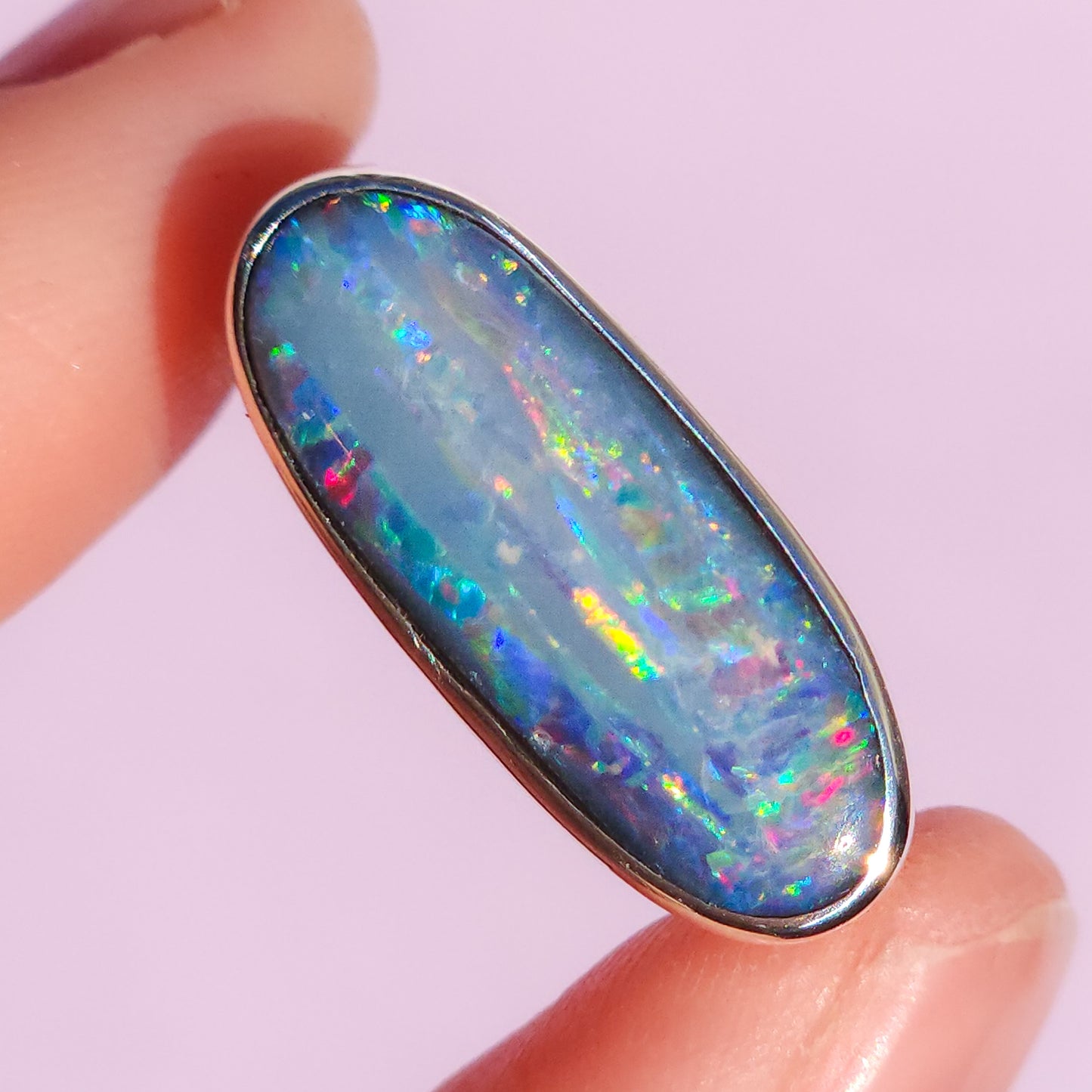 LILAC BLOOM | Australian opal doublet ring / Free Sizing / Coober Pedy Opal / 925 solid silver / Fine Jewelry / statement ring