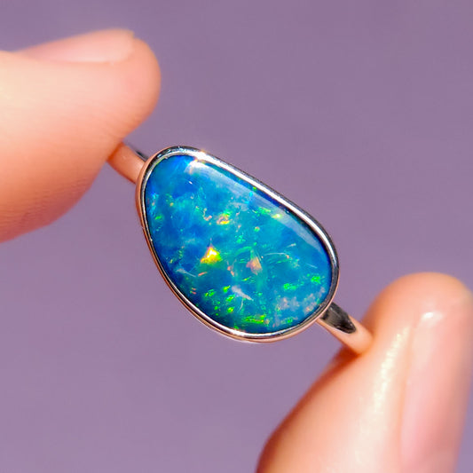 Australian opal doublet ring / Choose your Size / Coober Pedy Opal / Statement ring / Fine Jewelry / opál ékszer