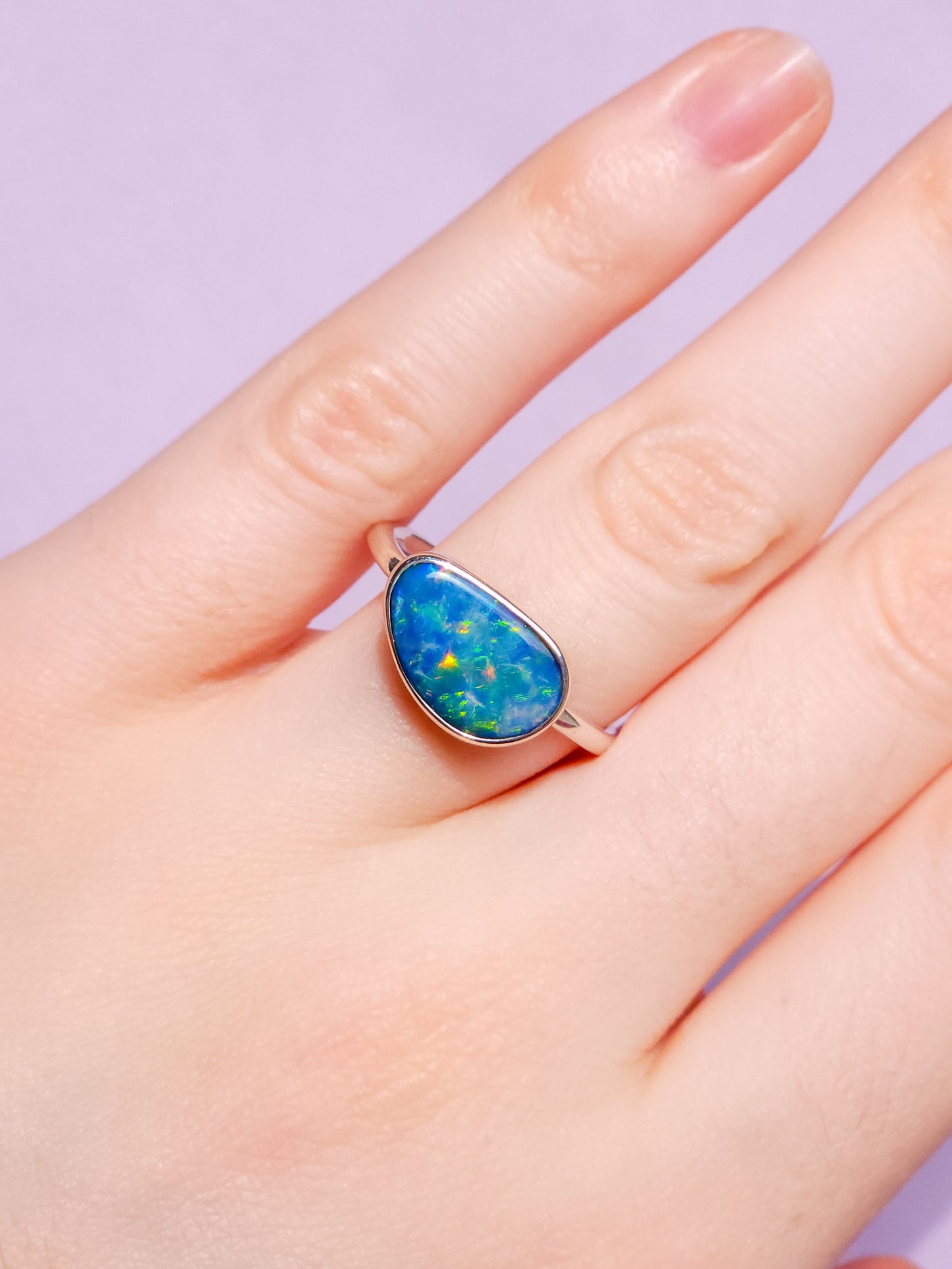 Australian opal doublet ring / Choose your Size / Coober Pedy Opal / Statement ring / Fine Jewelry / opál ékszer
