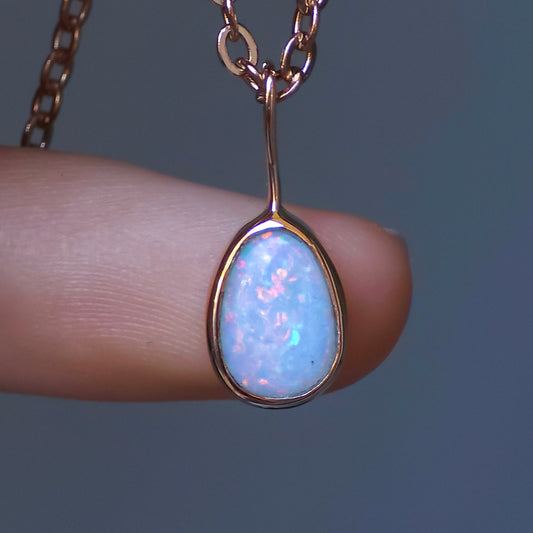 MARIGOLD | 14K Rose Gold Solid Coober Pedy Opal pendant / Australian opal necklace / pink solid opal / charm pendant