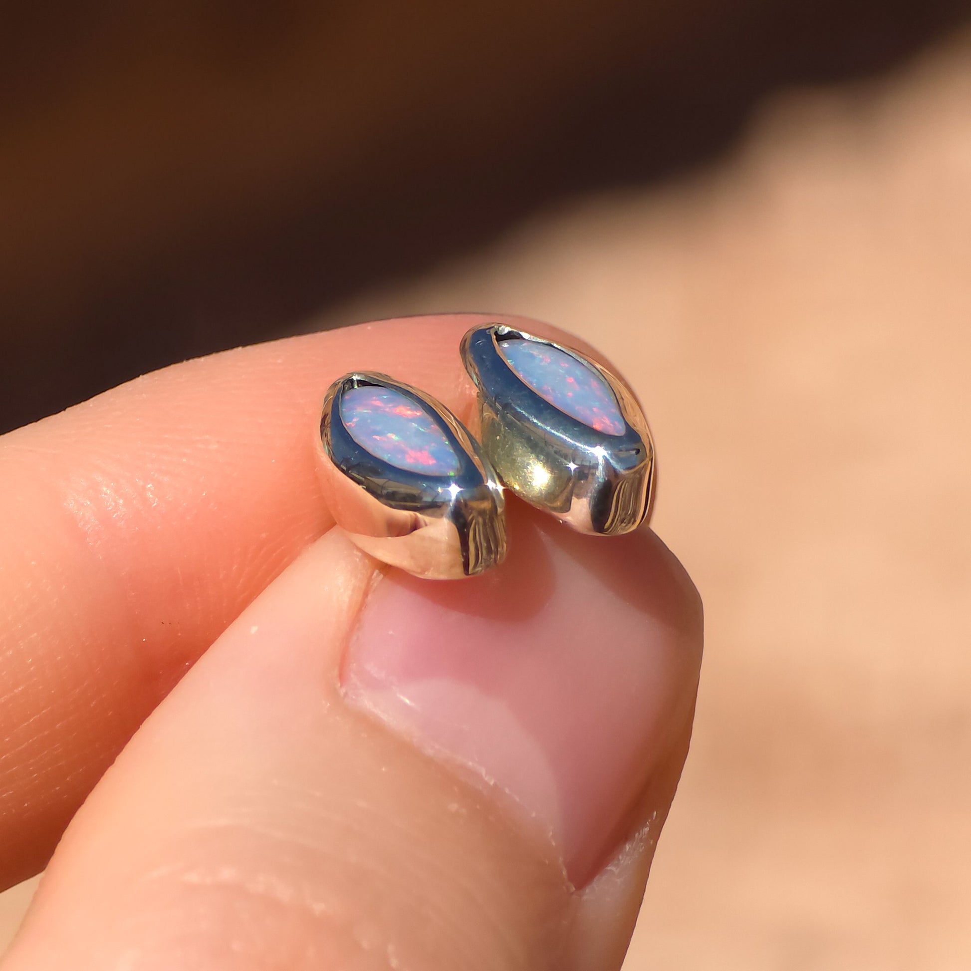 PINK BLOOMS | Australian opal stud earrings / 925 silver / Coober Pedy opal doublet / statement earrings / pink opal studs