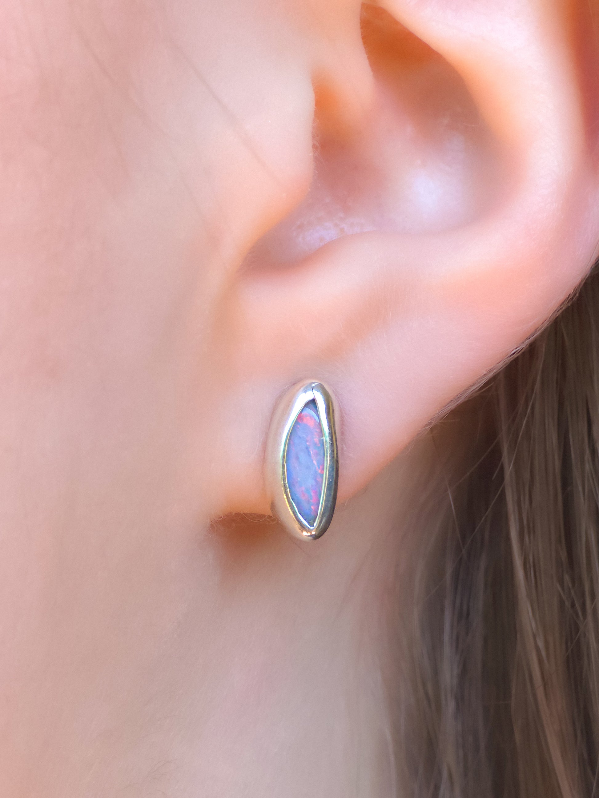 PINK BLOOMS | Australian opal stud earrings / 925 silver / Coober Pedy opal doublet / statement earrings / pink opal studs