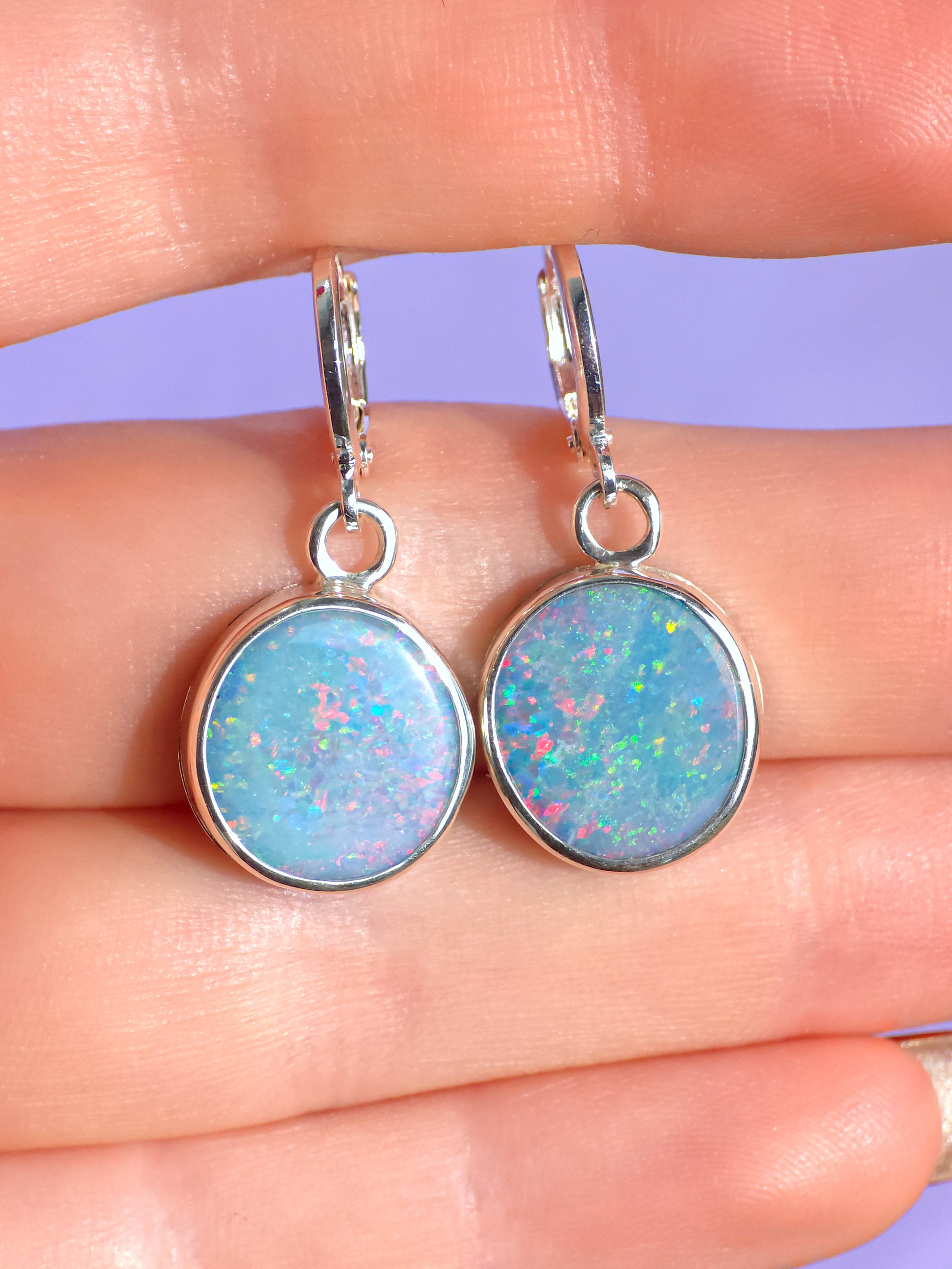 BLOSSOMS | Australian opal drop earrings / 925 silver / Coober Pedy opal doublet / euro hoop earrings