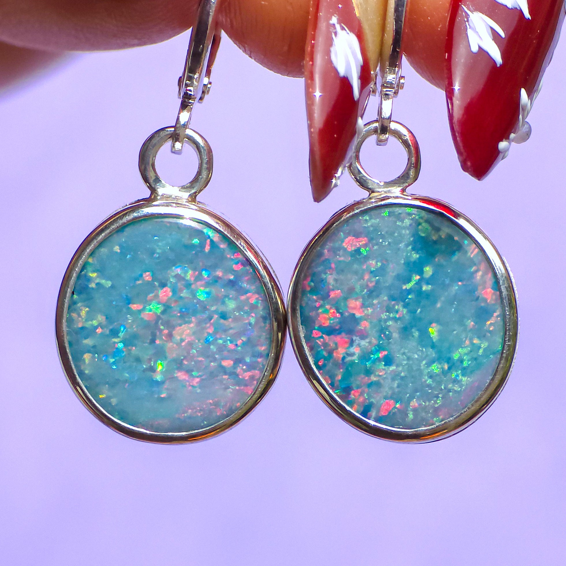 BLOSSOMS | Australian opal drop earrings / 925 silver / Coober Pedy opal doublet / euro hoop earrings