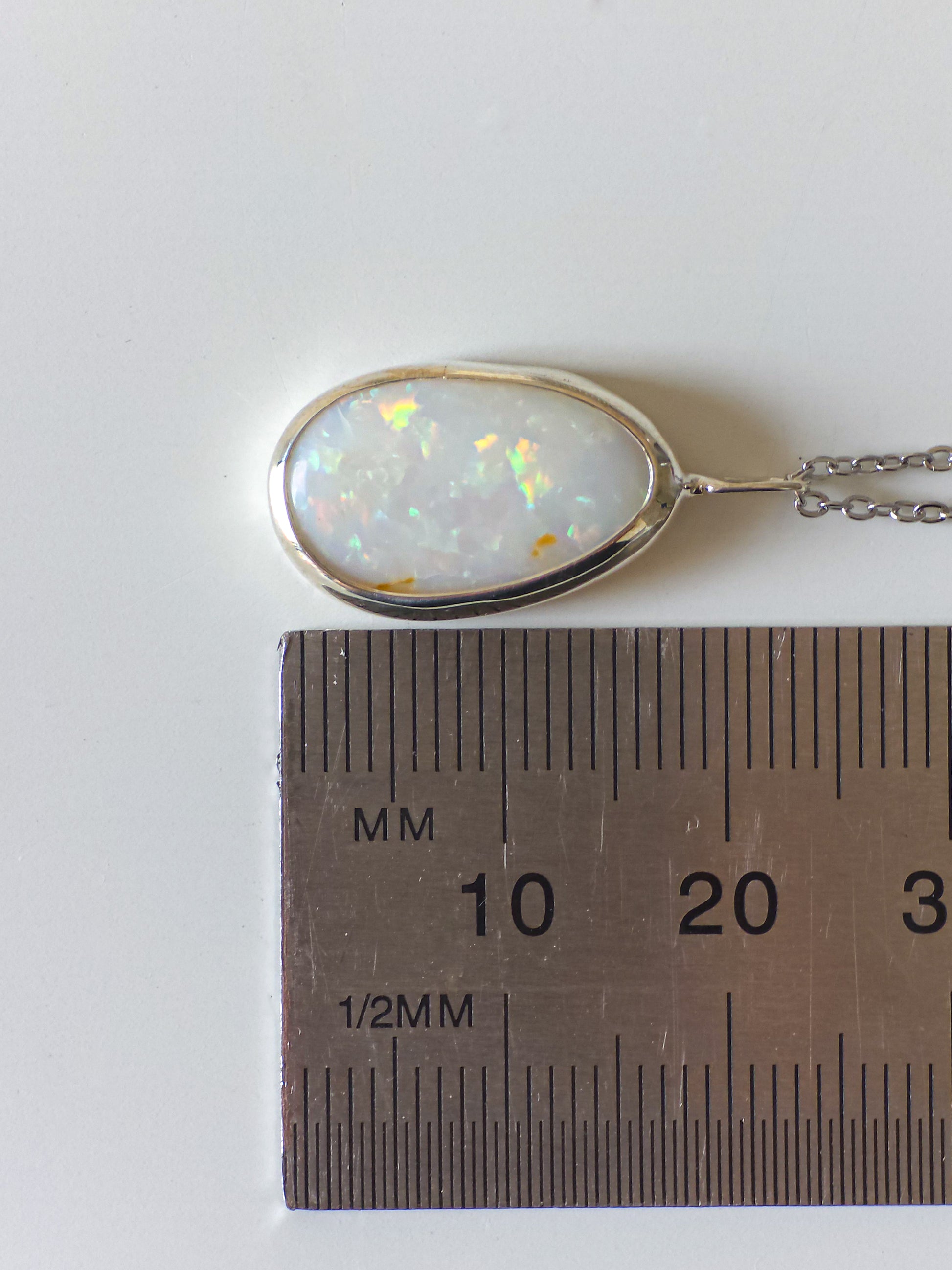 AURORA | Solid Coober Pedy Opal pendant / Australian opal necklace / solid rainbow opal