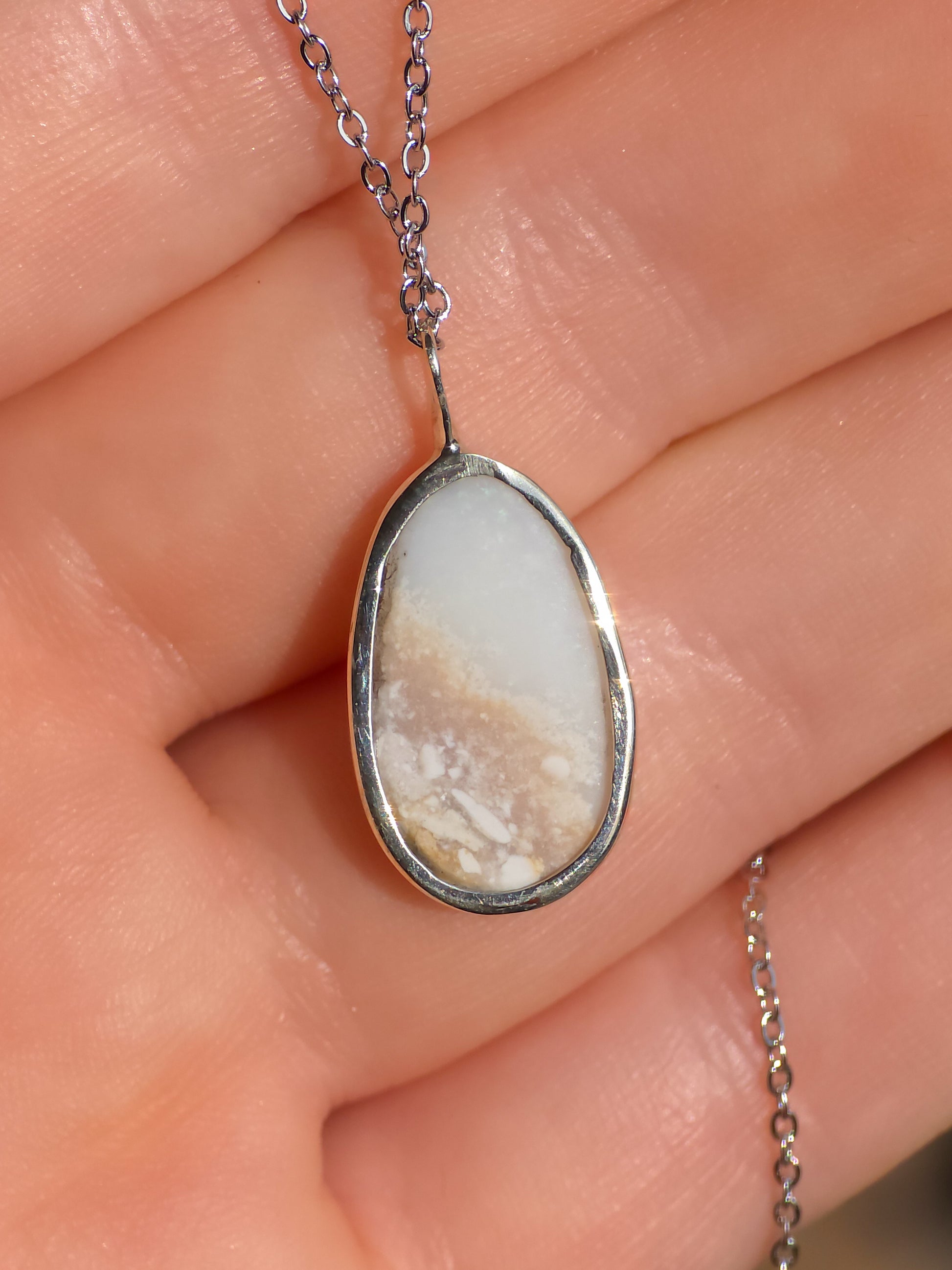 AURORA | Solid Coober Pedy Opal pendant / Australian opal necklace / solid rainbow opal