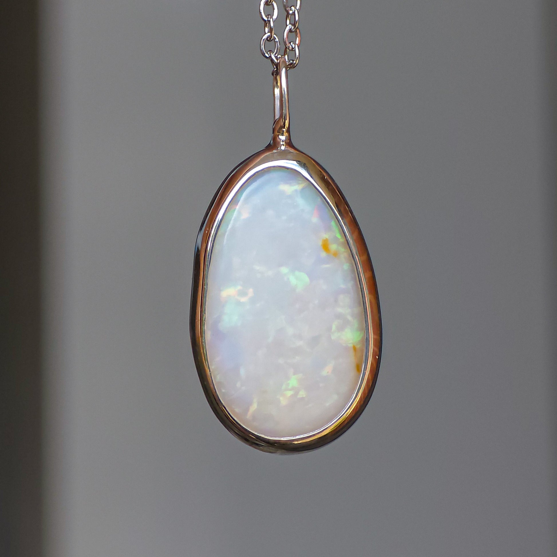 AURORA | Solid Coober Pedy Opal pendant / Australian opal necklace / solid rainbow opal