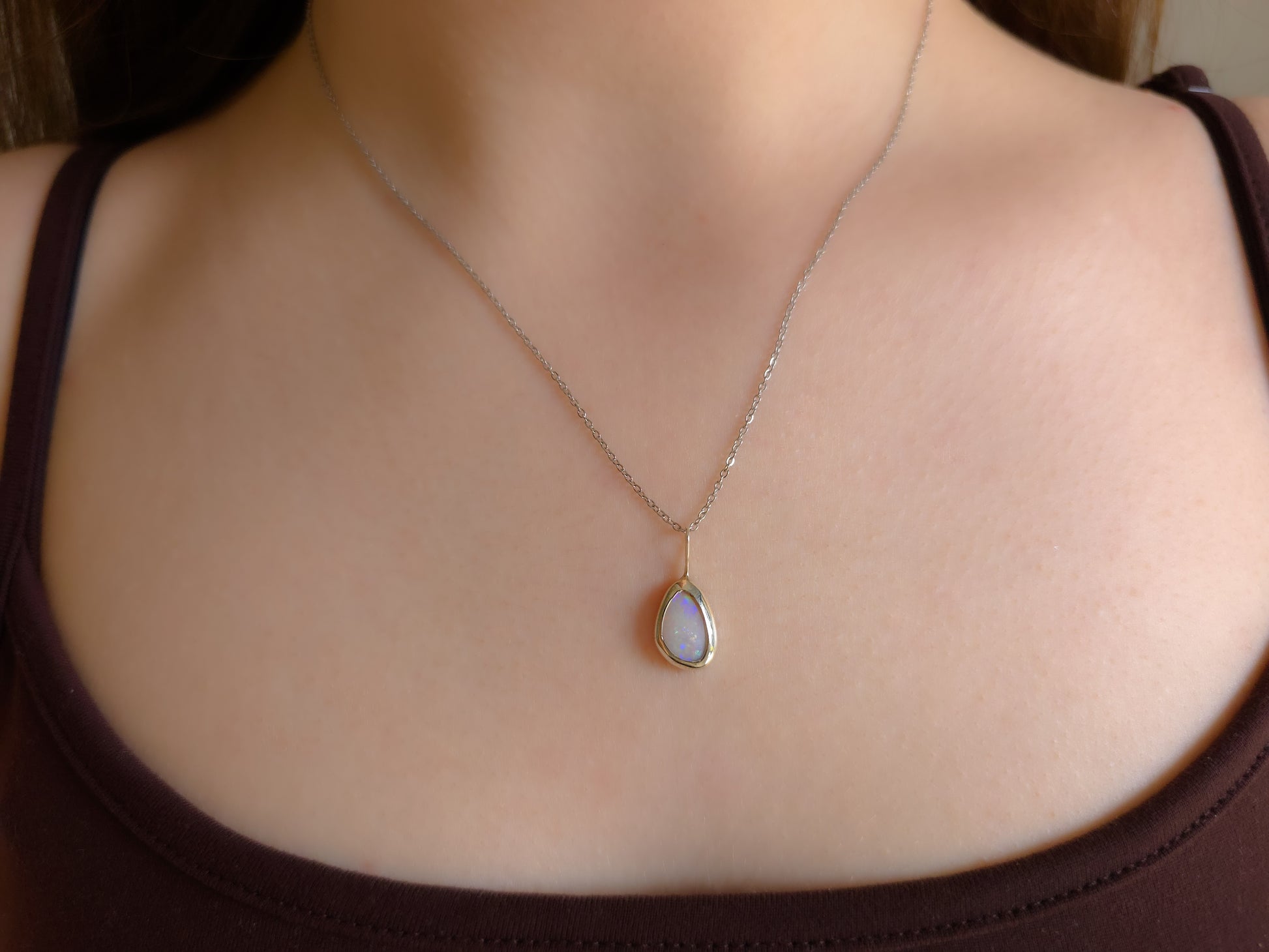LILY | Solid Coober Pedy Opal pendant / Australian opal necklace / solid white opal
