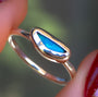 SILVER | Australian Mintabie opal doublet ring / Free Sizing / 925 solid silver / minimal jewelry