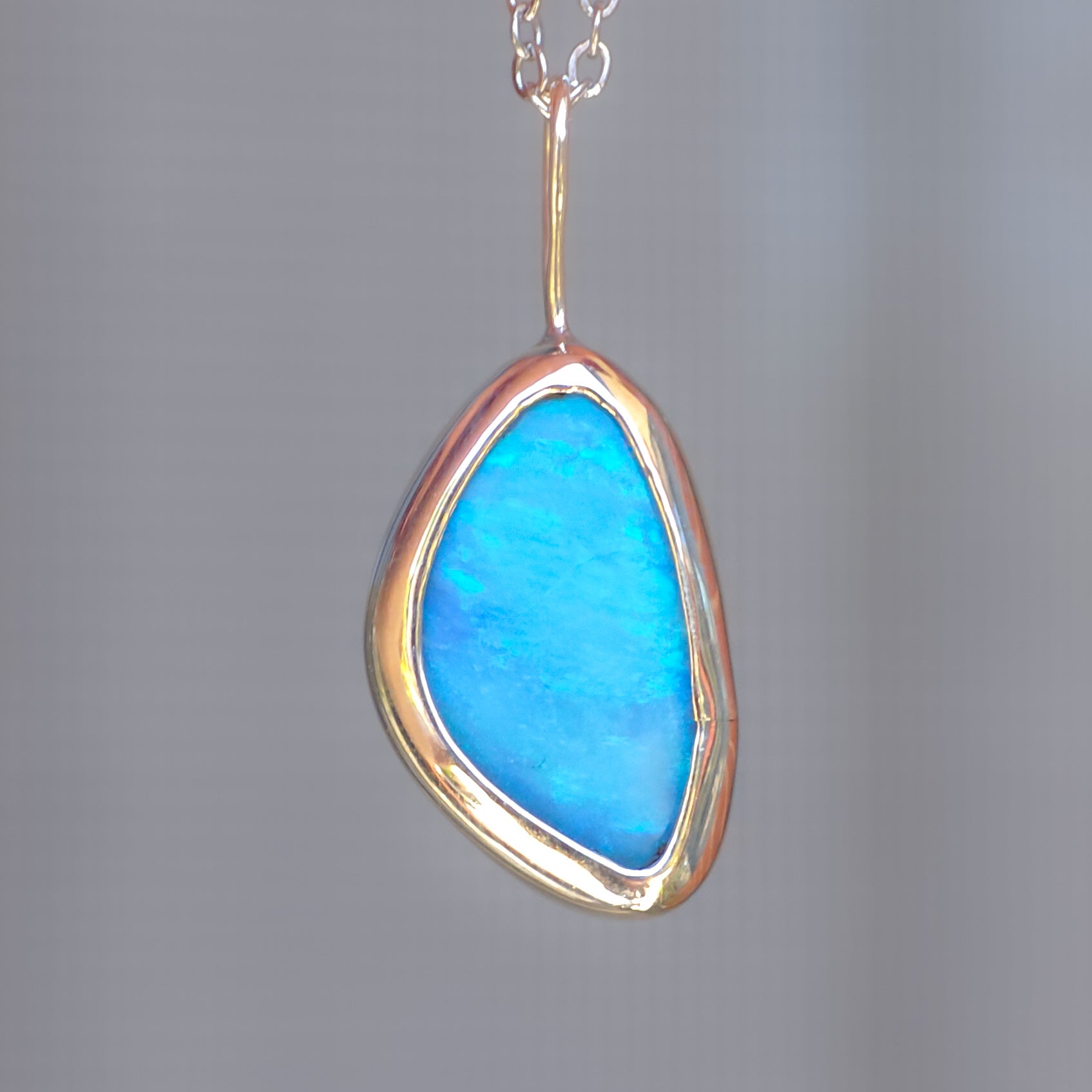 BLUEBELL | Mintabie opal doublet pendant / 925 Silver / Australian opal necklace