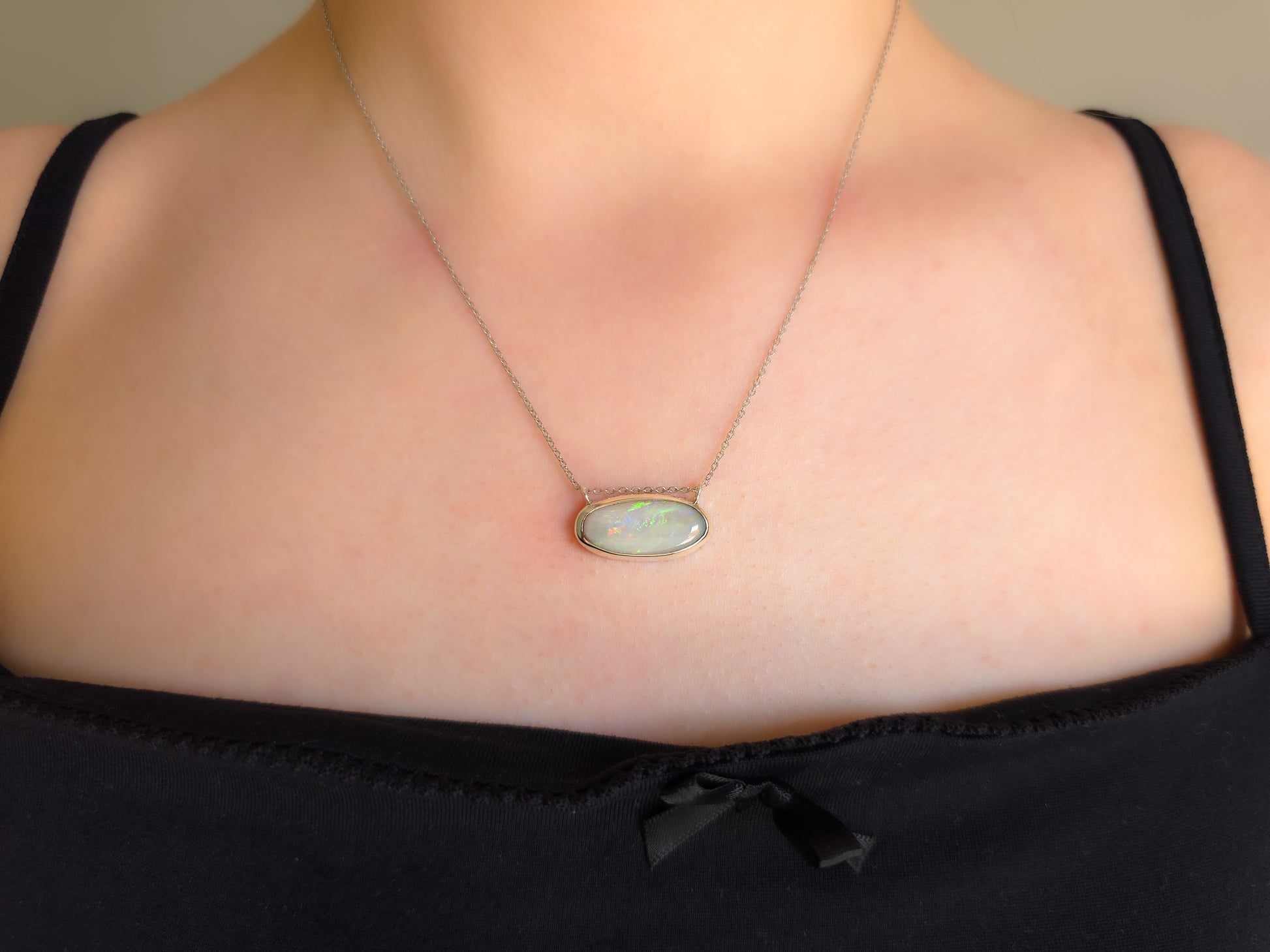 PEARL | Solid Coober Pedy Opal pendant / Australian opal necklace / solid white opal