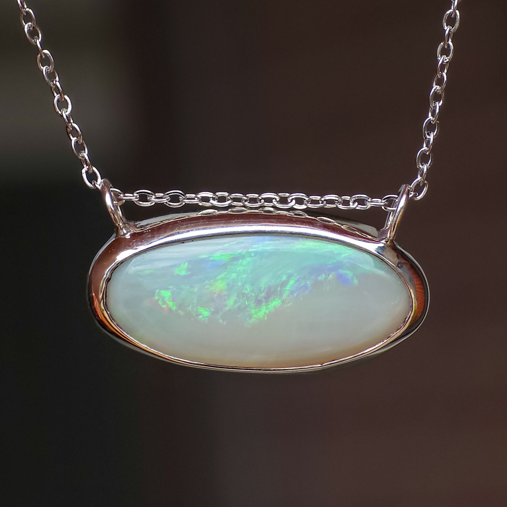 PEARL | Solid Coober Pedy Opal pendant / Australian opal necklace / solid white opal