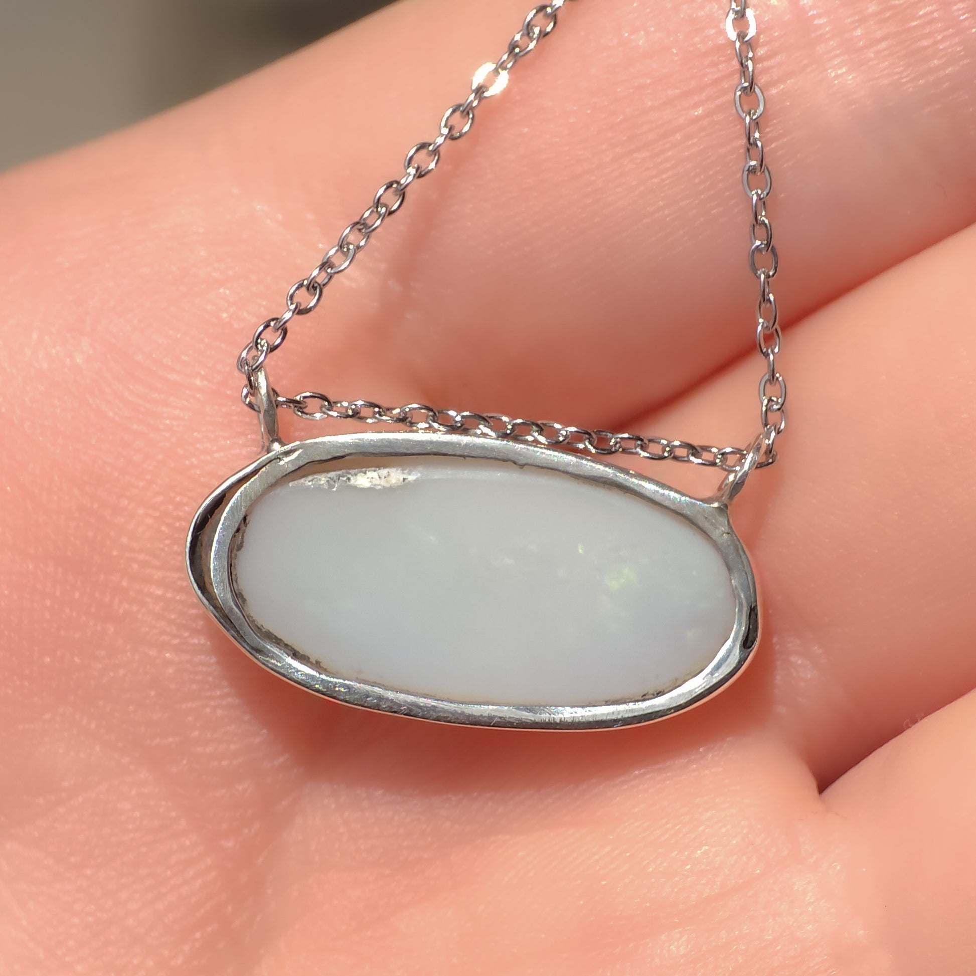 PEARL | Solid Coober Pedy Opal pendant / Australian opal necklace / solid white opal