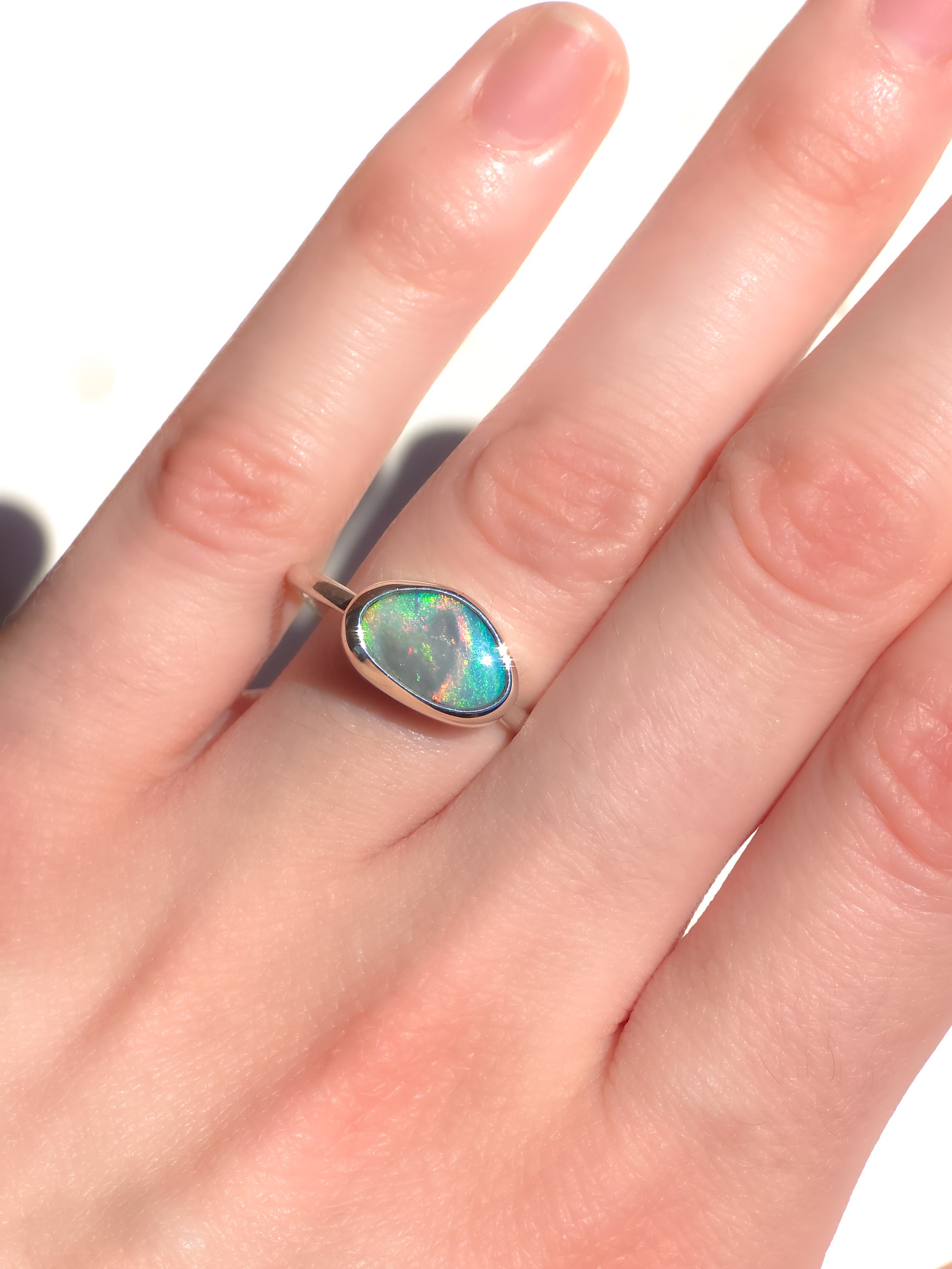 RED HEART | Solid Australian Mintabie opal ring / Free Sizing / 925 solid silver / minimal jewelry / heart opal