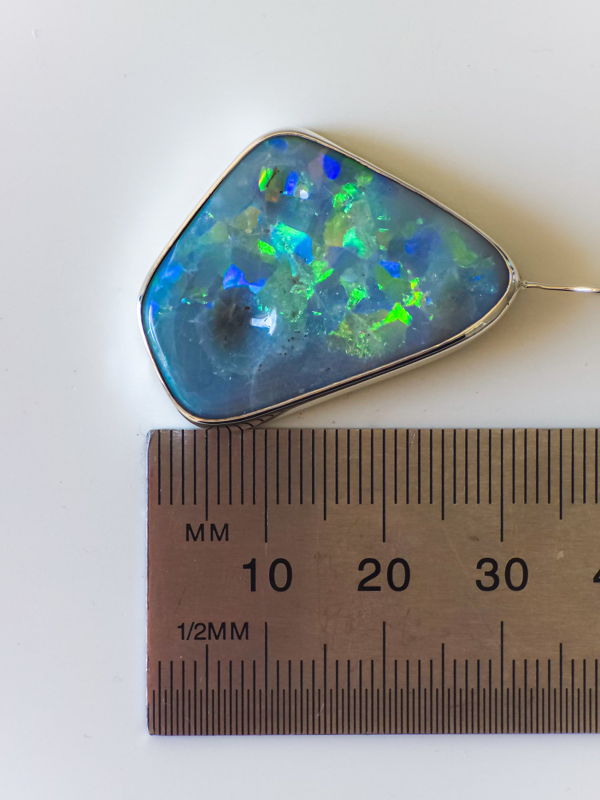 GALAXY | Australian opal doublet pendant / 925 Silver/ Coober Pedy/ statement pendant