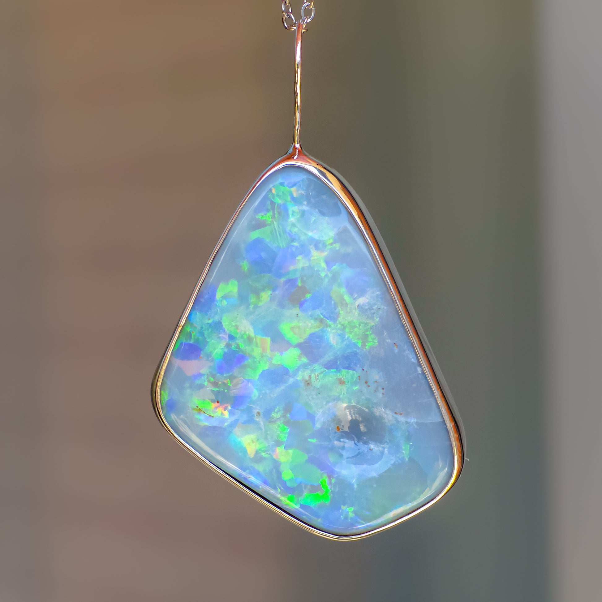 GALAXY | Australian opal doublet pendant / 925 Silver/ Coober Pedy/ statement pendant