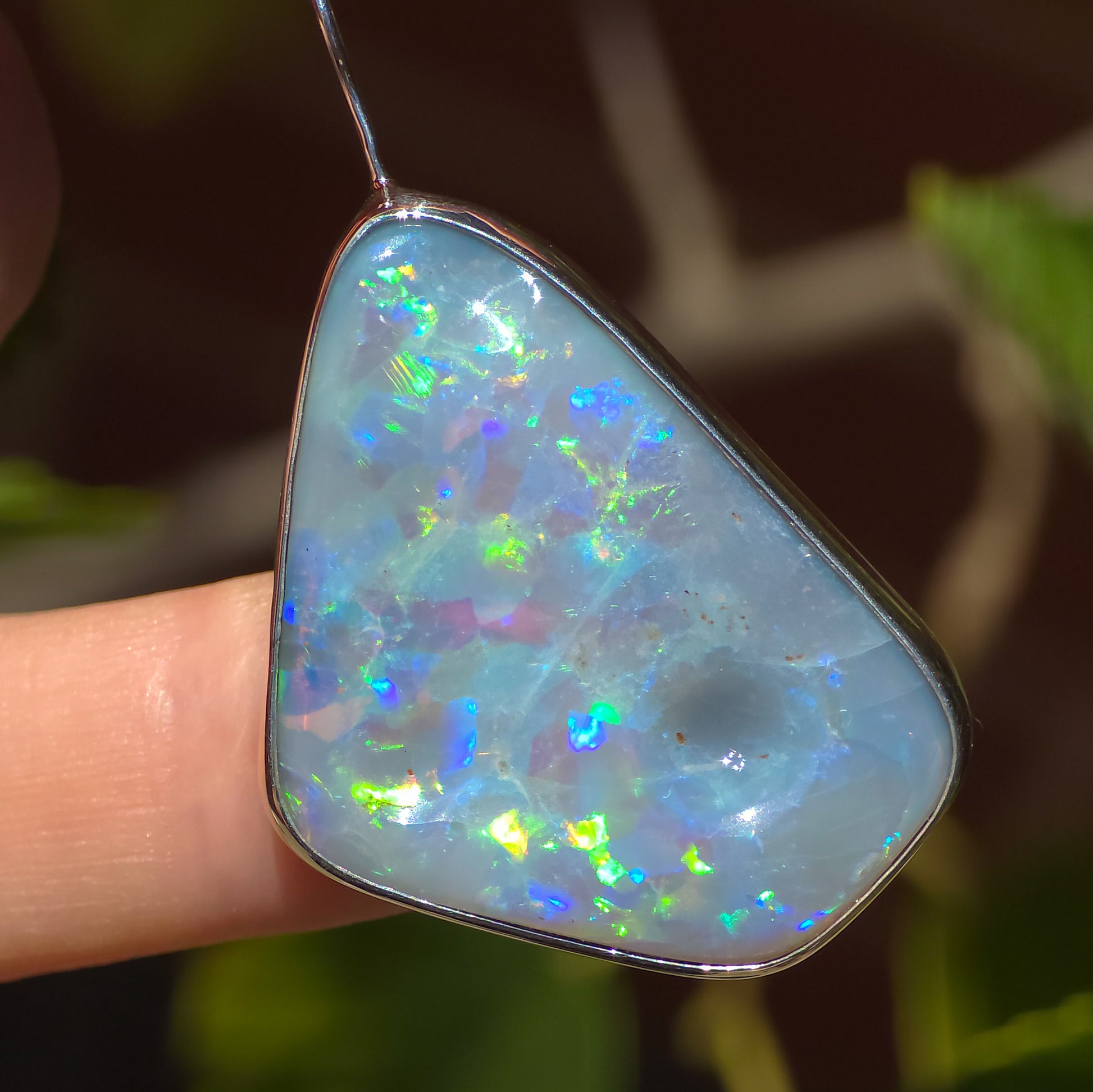 GALAXY | Australian opal doublet pendant / 925 Silver/ Coober Pedy/ statement pendant
