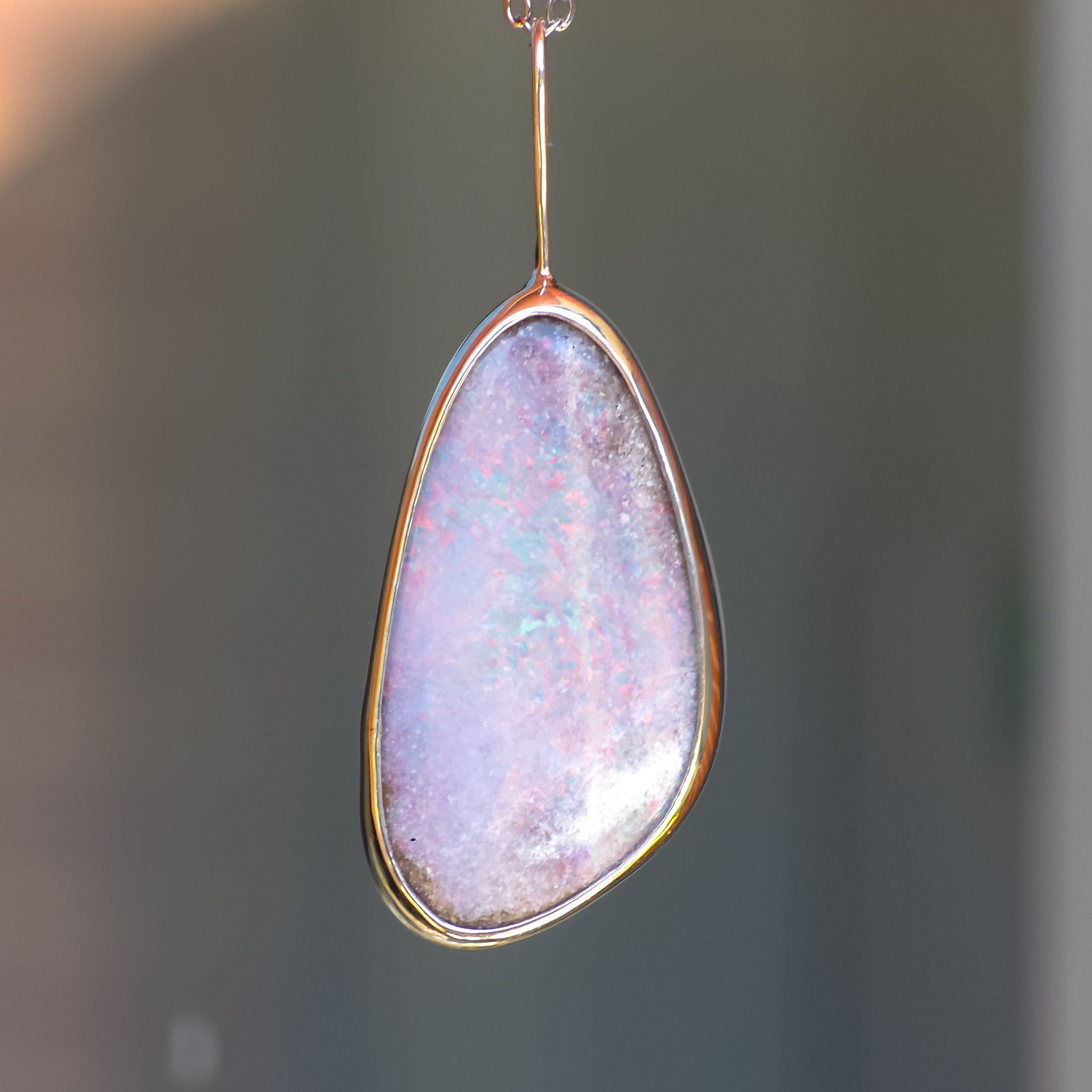PIXIE | Mintabie opal doublet pendant / 925 Silver / Australian opal necklace