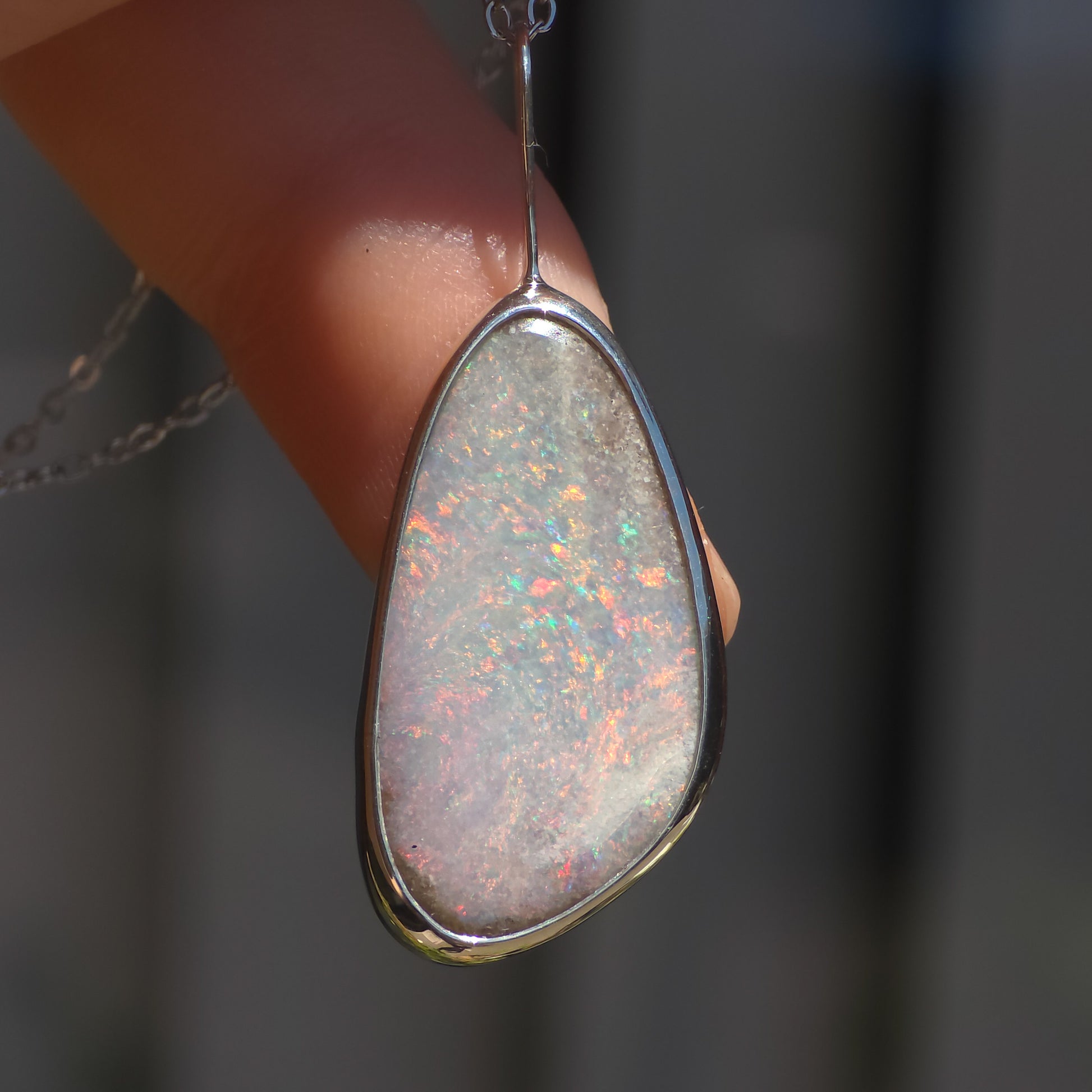 PIXIE | Mintabie opal doublet pendant / 925 Silver / Australian opal necklace