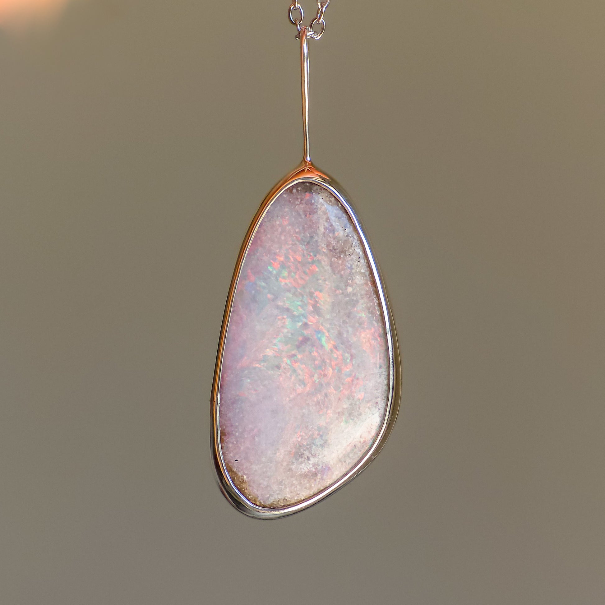 PIXIE | Mintabie opal doublet pendant / 925 Silver / Australian opal necklace