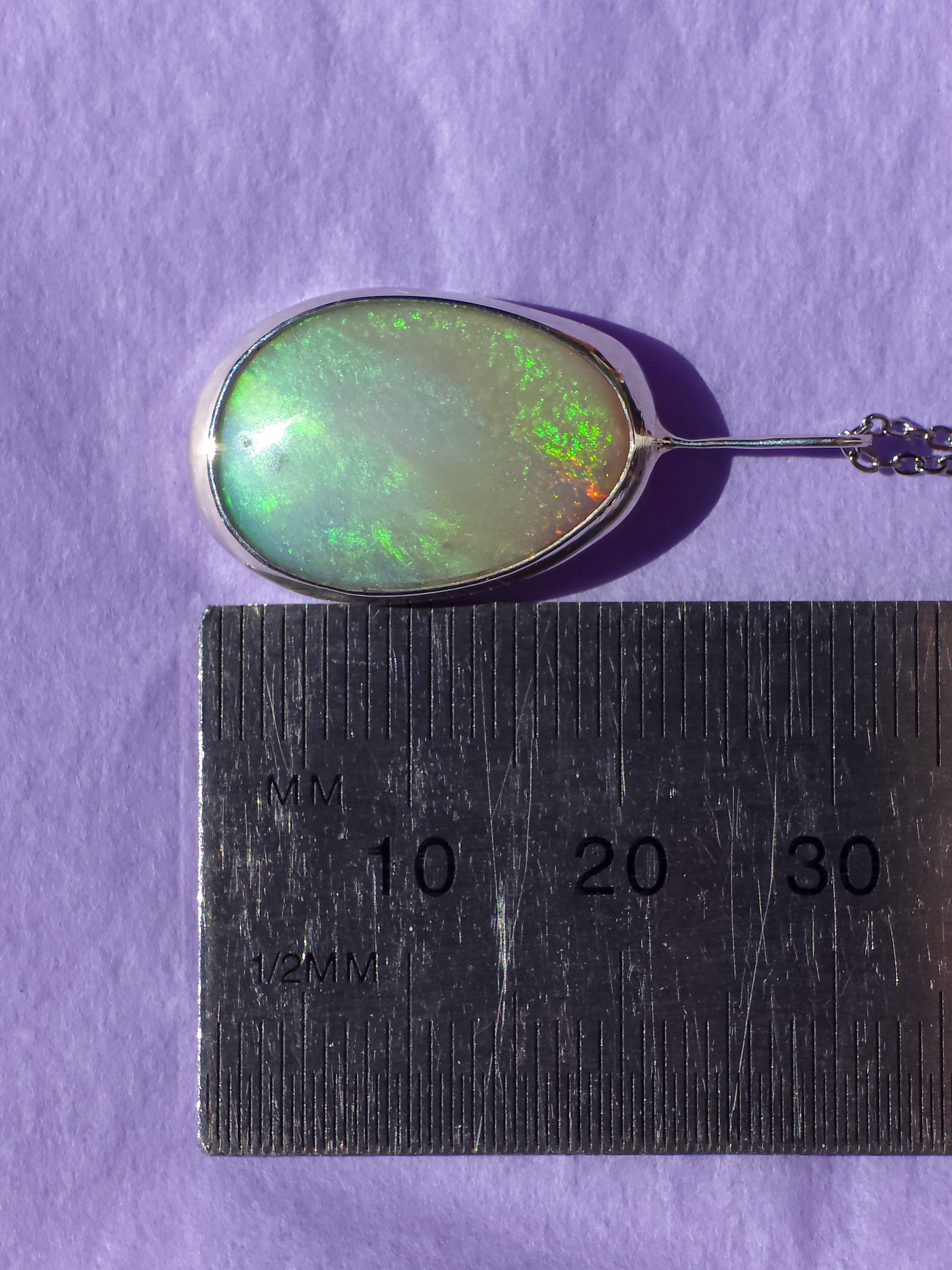 SUNRISE | Solid Mintabie opal pendant / 925 Silver / Australian opal necklace / Solid opal pendant