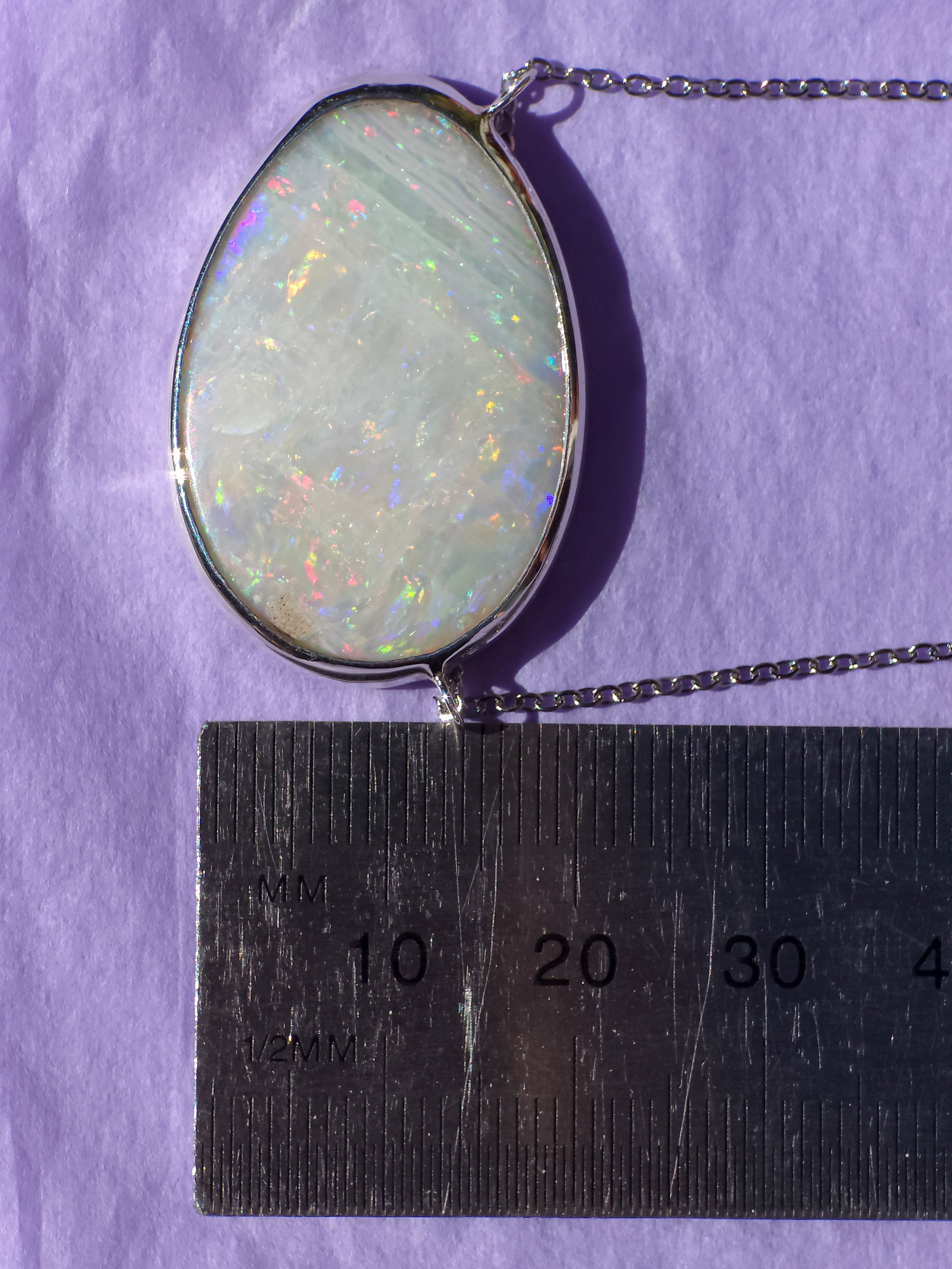 GIARDINO | Australian opal doublet pendant / Mintabie opal / 925 silver