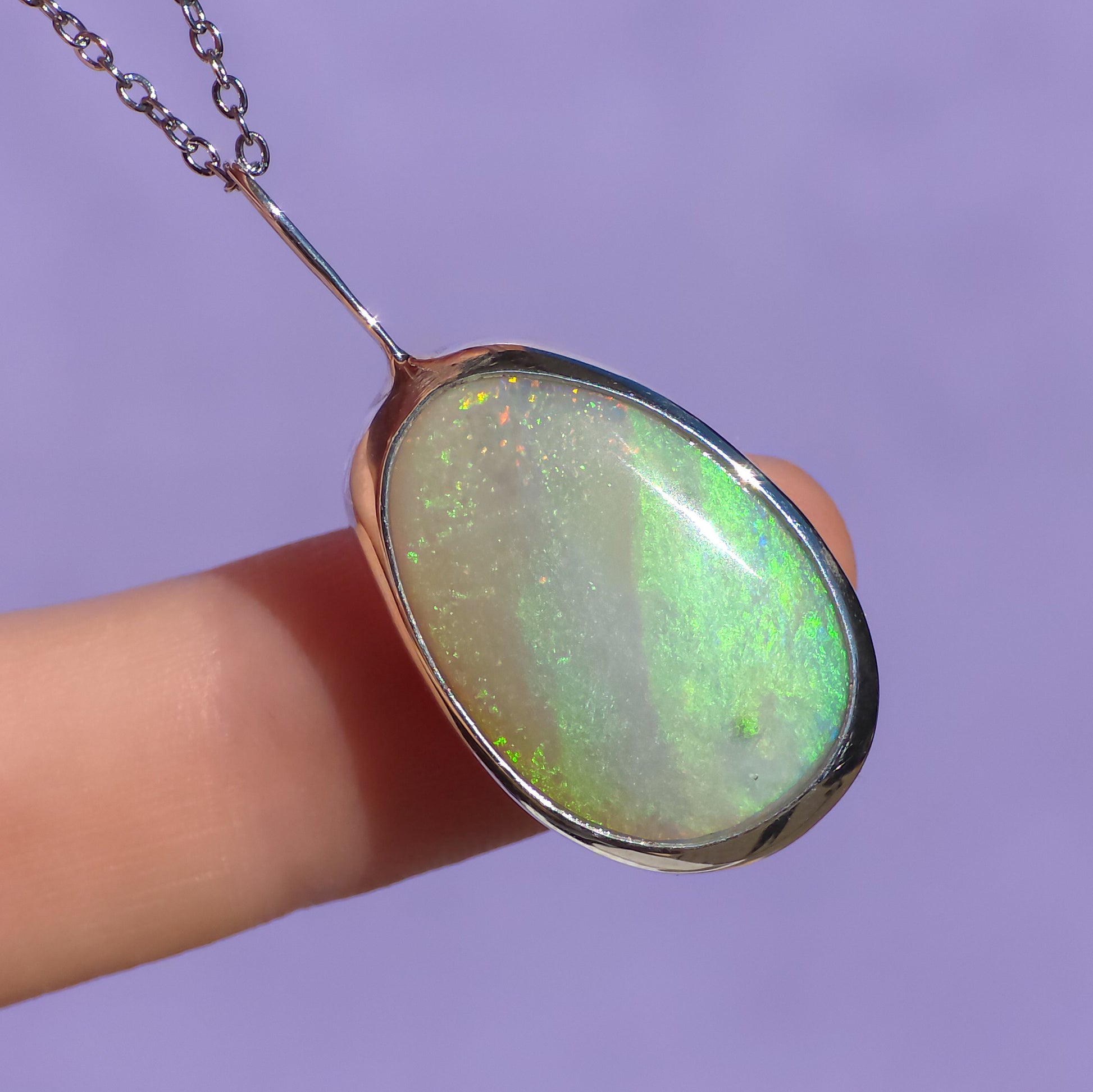 SUNRISE | Solid Mintabie opal pendant / 925 Silver / Australian opal necklace / Solid opal pendant