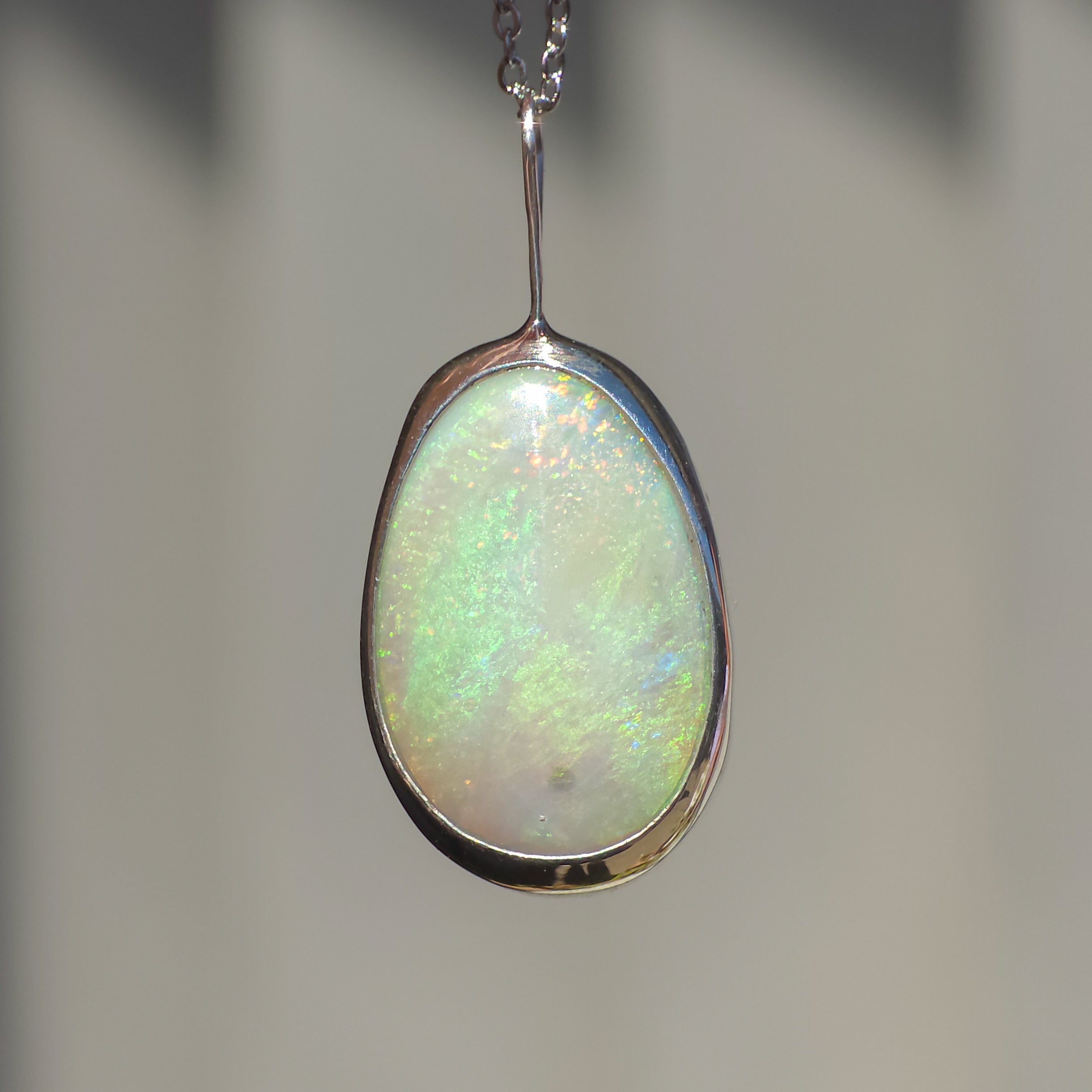 SUNRISE | Solid Mintabie opal pendant / 925 Silver / Australian opal necklace / Solid opal pendant