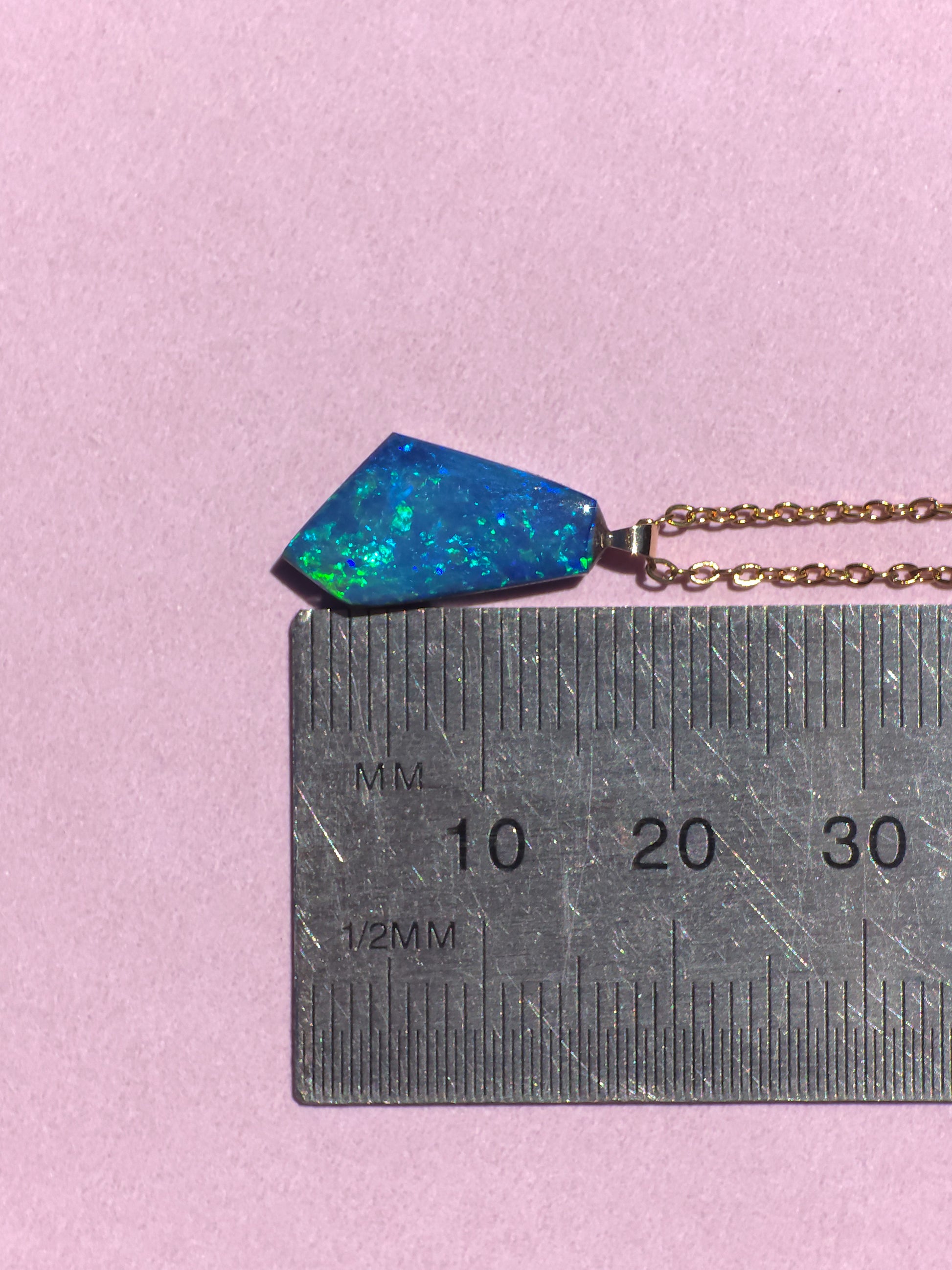 FROST | 14K Gold Australian opal doublet/ Coober Pedy opal/ opal jewelry/ minimalist jewelry