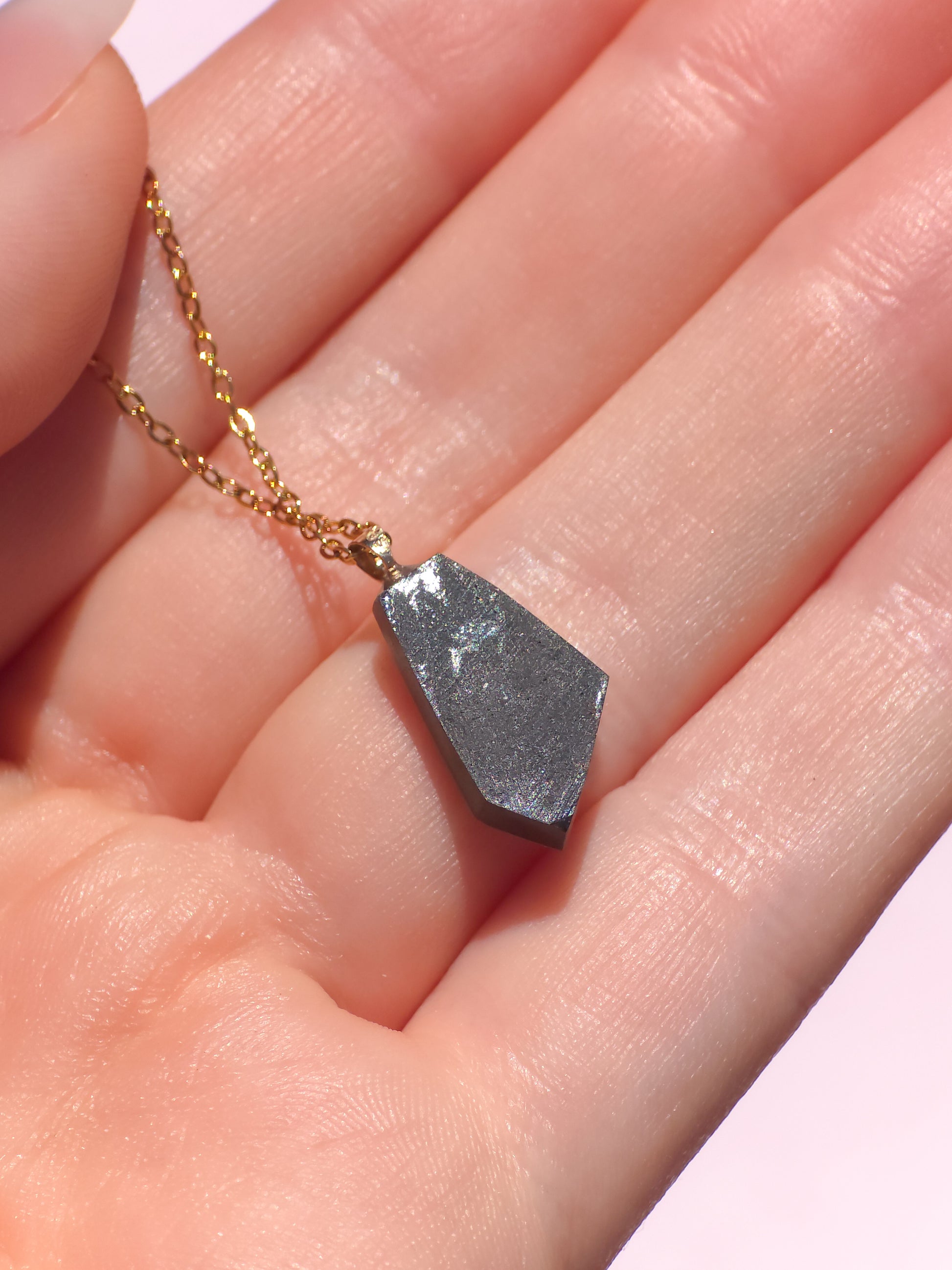 FROST | 14K Gold Australian opal doublet/ Coober Pedy opal/ opal jewelry/ minimalist jewelry