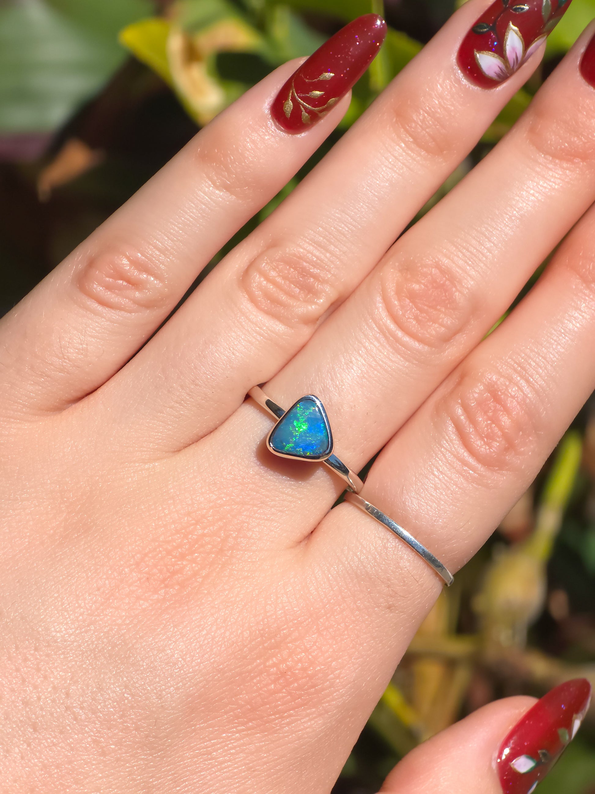 Coober Pedy Opal Ring / 925 silver / Adjustable size / dainty jewelry