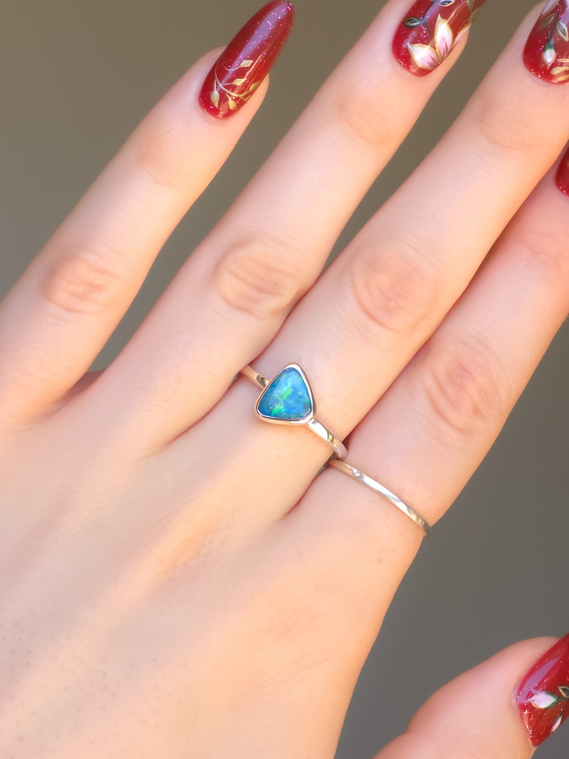 Coober Pedy Opal Ring / 925 silver / Adjustable size / dainty jewelry