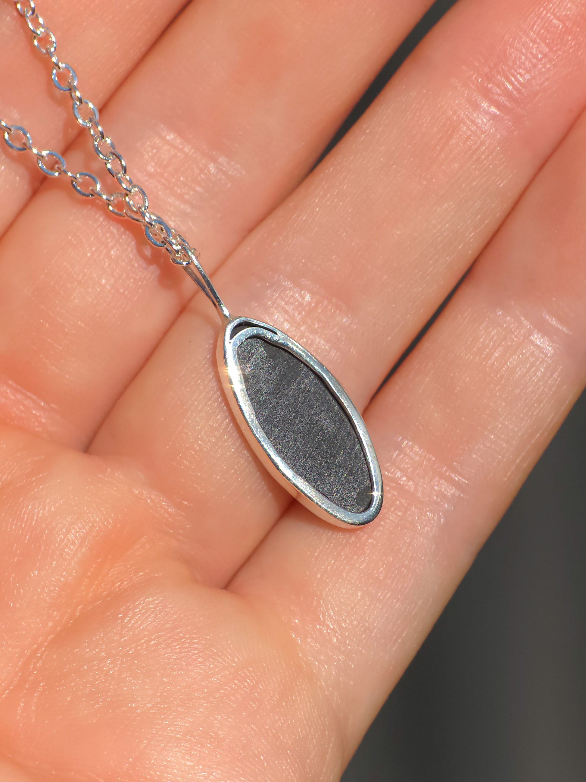 PHILEO | Coober Pedy opal doublet necklace / 925 silver charm pendant