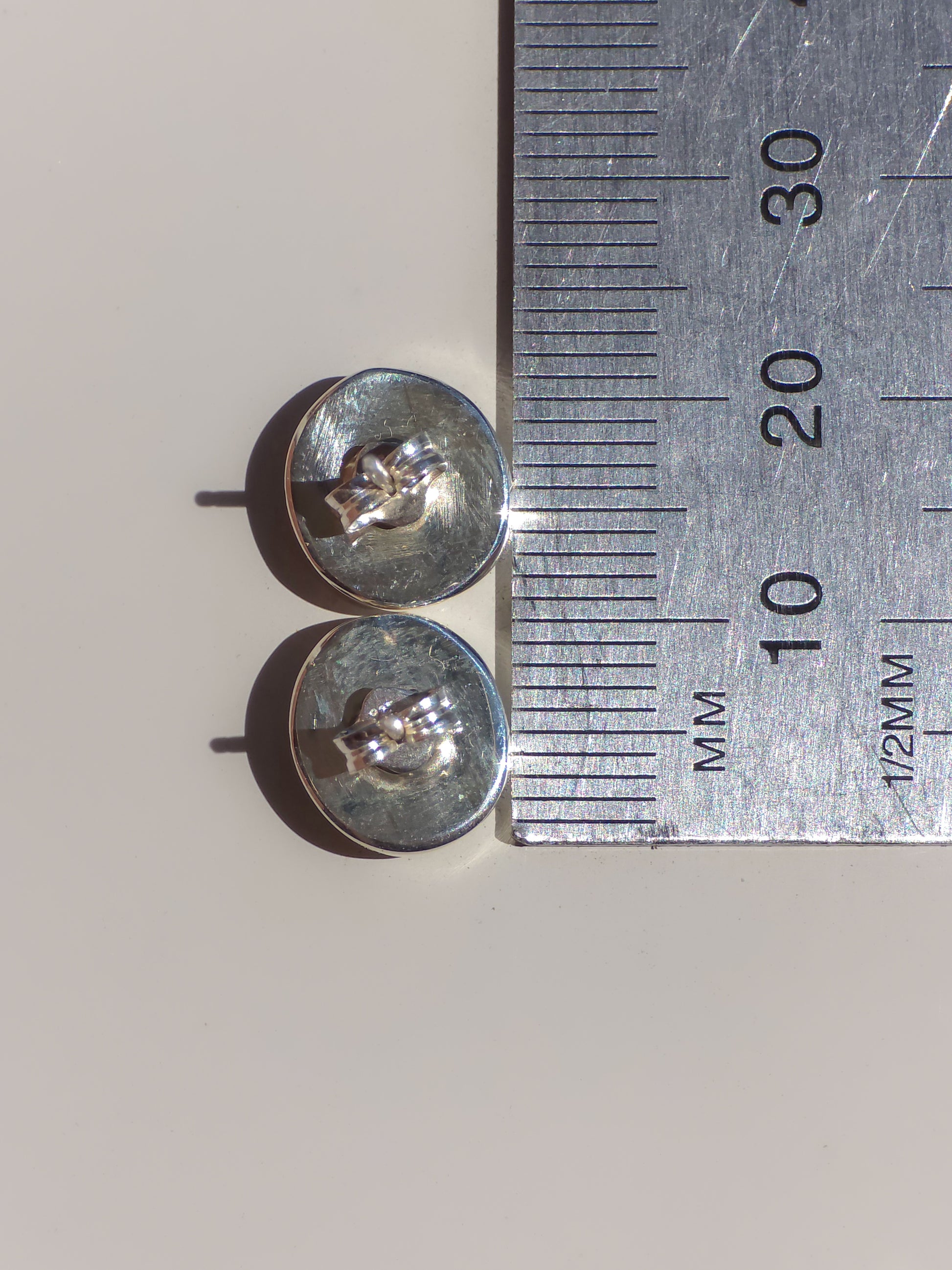 Solid Coober Pedy Opal Stud Earrings | 925 Silver, Australian White Crystal Opal