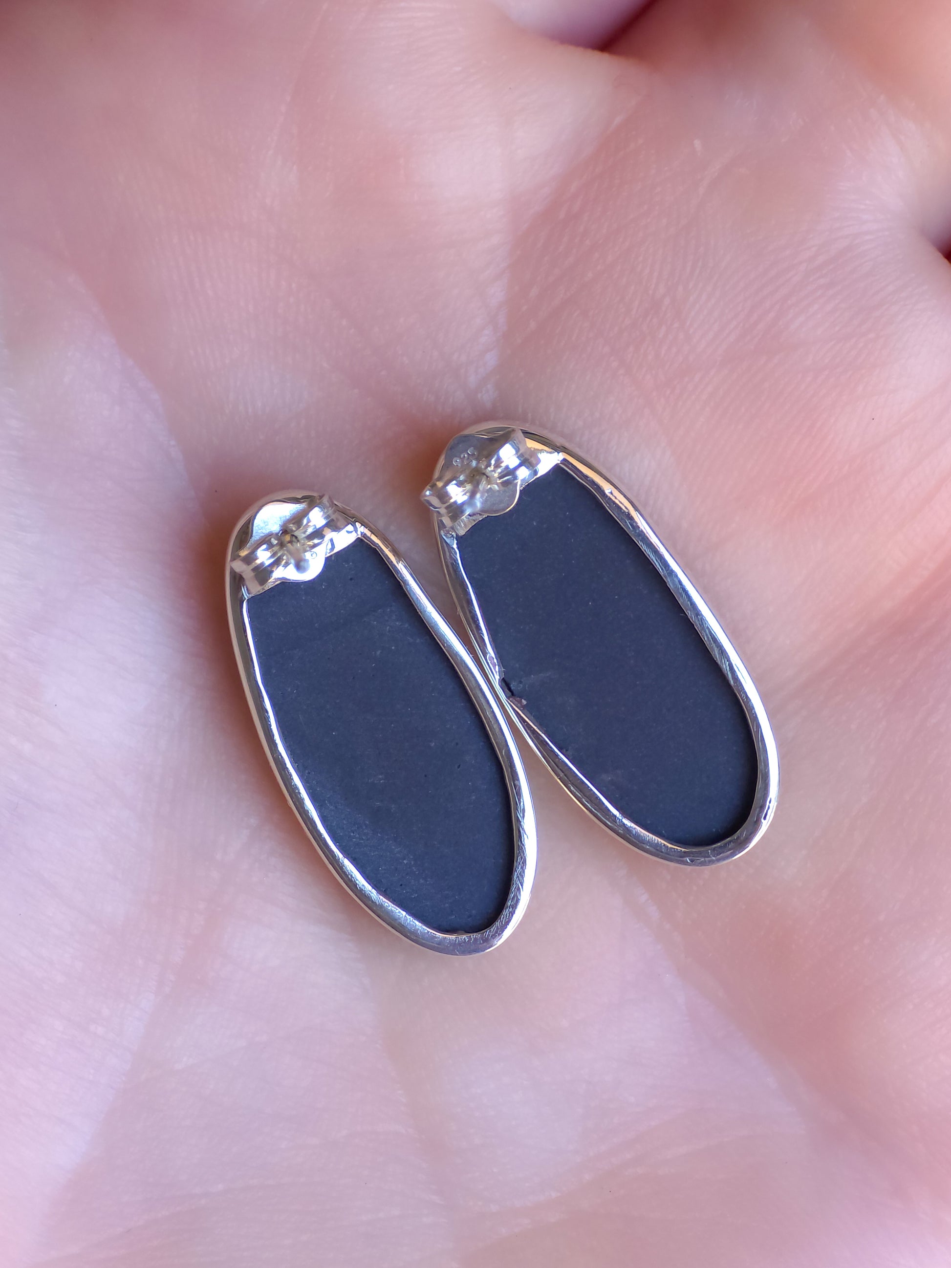 Australian Coober Pedy Opal Stud Earrings / 925 Silver