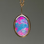 PLUM BLOSSOM | 14K Gold Coober Pedy opal doublet necklace/ pink crystal opal/ minimalist jewelry
