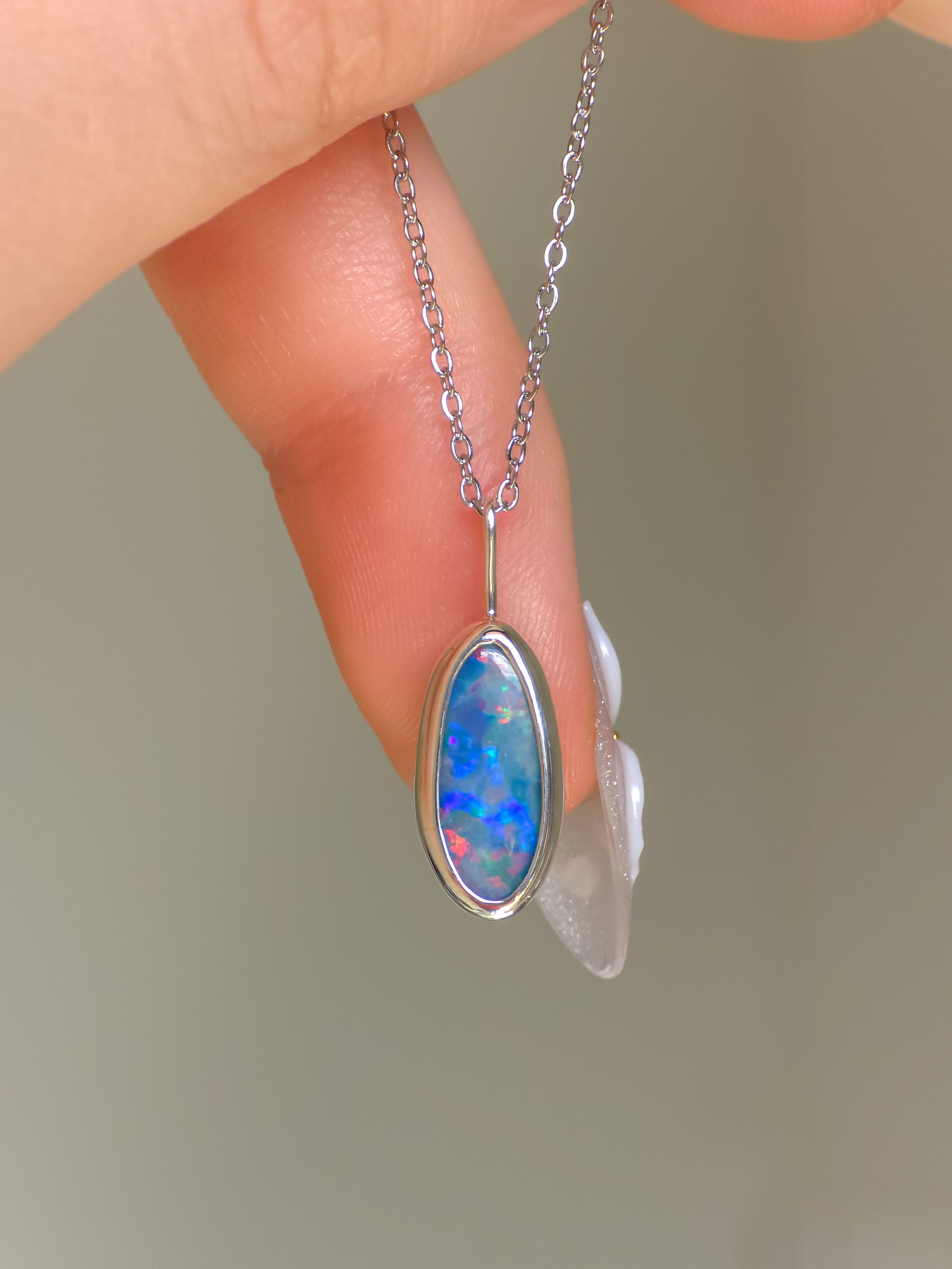 MINA | Australian Coober Pedy Opal Doublet Pendant / 925 Silver