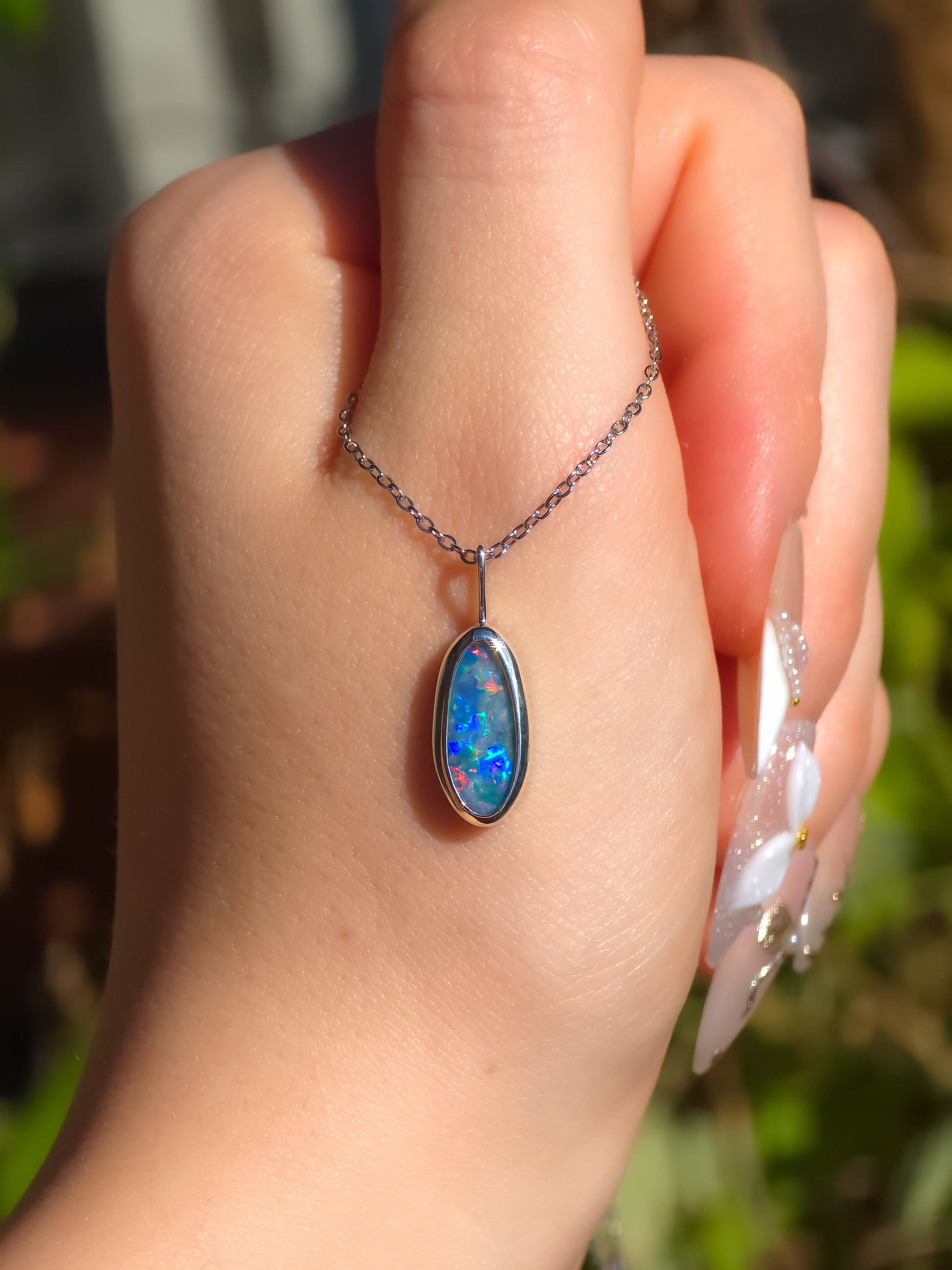 MINA | Australian Coober Pedy Opal Doublet Pendant / 925 Silver