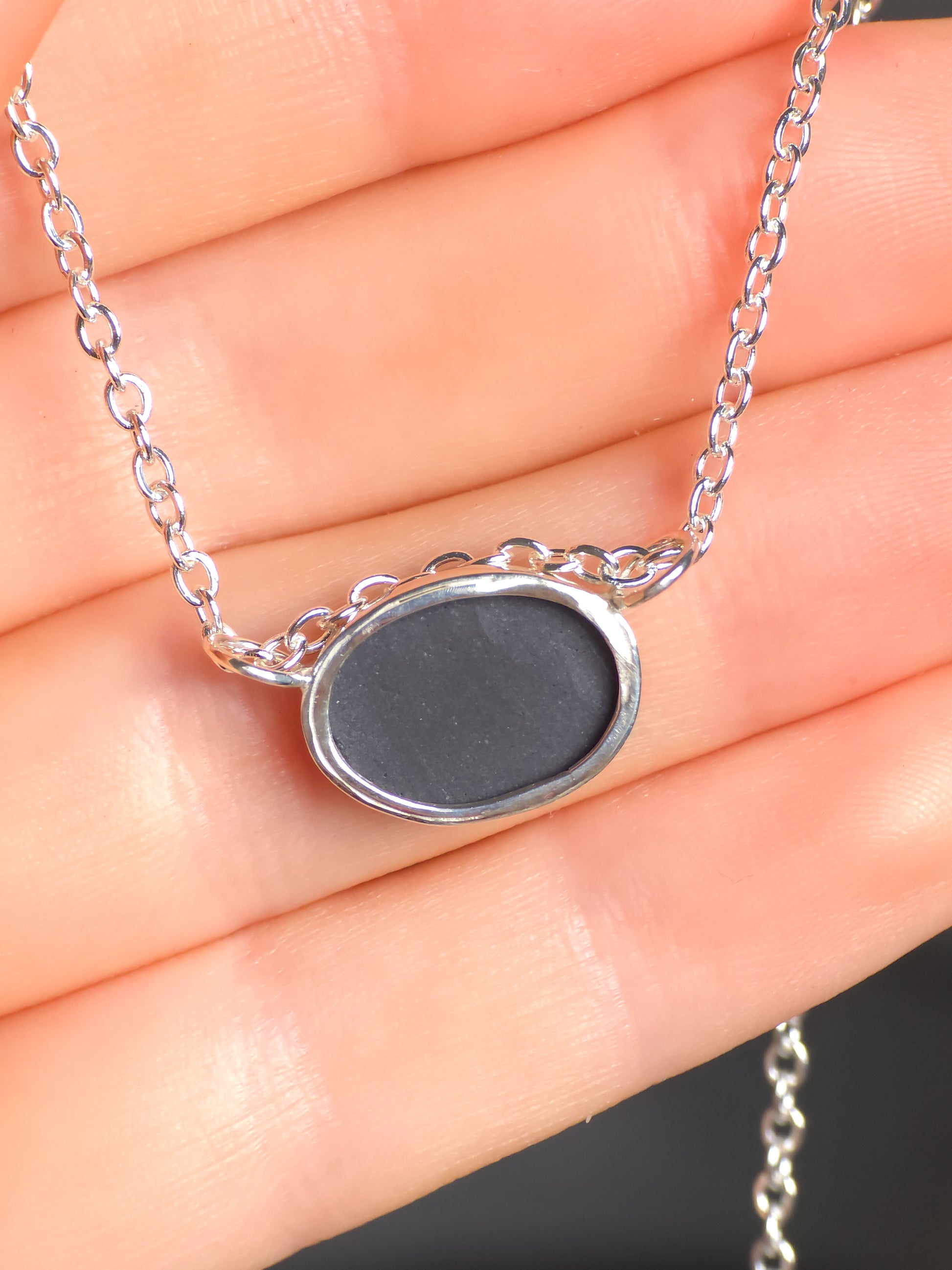 JASMINE | Coober Pedy Opal Doublet Pendant, 925 Silver Minimalist Necklace