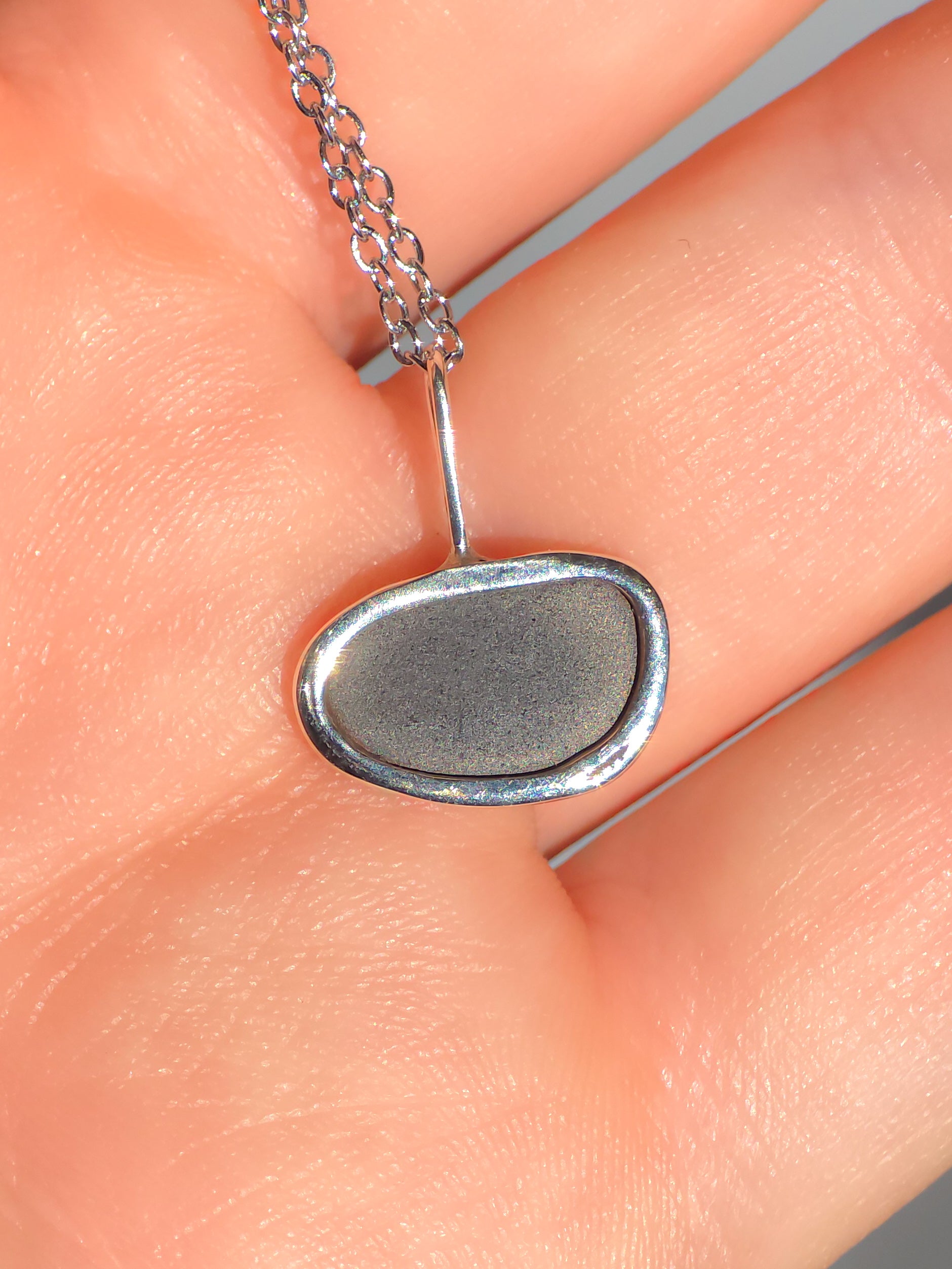 MIDORI | Coober Pedy Opal Doublet Pendant, Silver Australian Opal Necklace