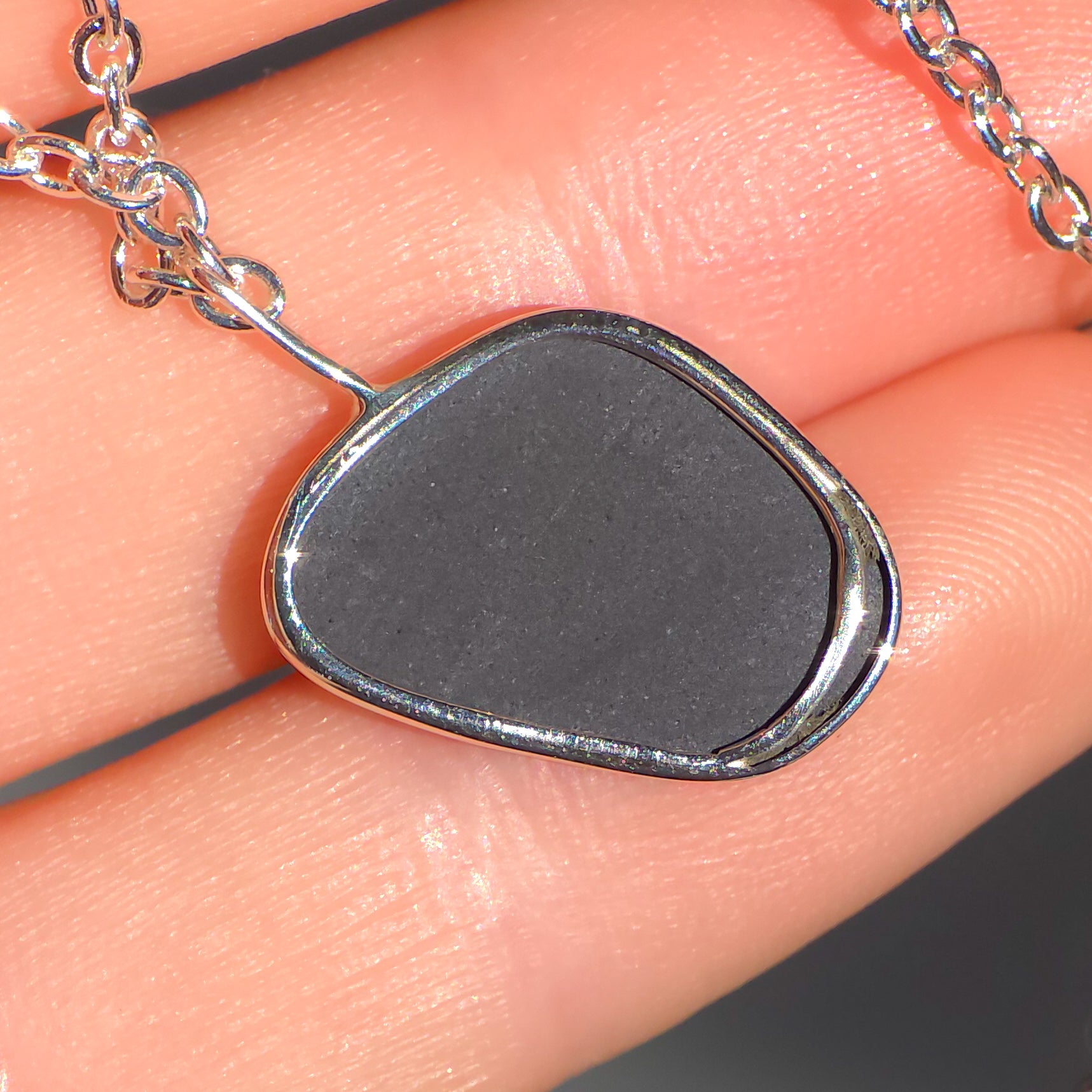 RÓZSA | Coober Pedy Opal Doublet Pendant, Silver Australian Opal Necklace
