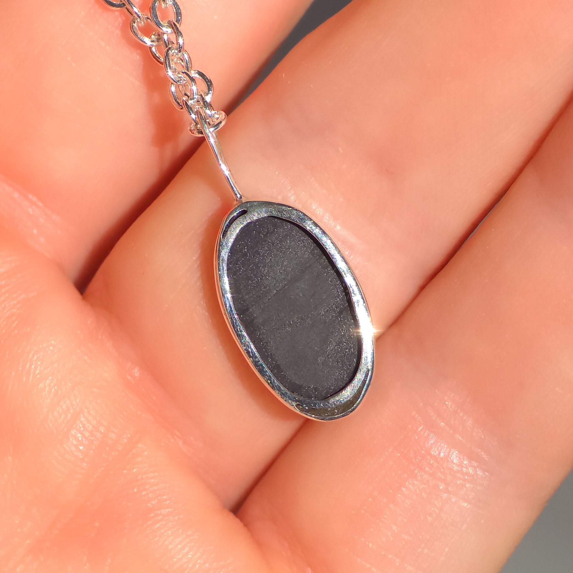 TROPIC | Coober Pedy Opal Doublet Pendant, 925 Silver Australian Opal Necklace