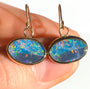 BLOOMS | 14k Gold Australian Opal Doublet Earrings, Shepherd's Hooks, Coober Pedy