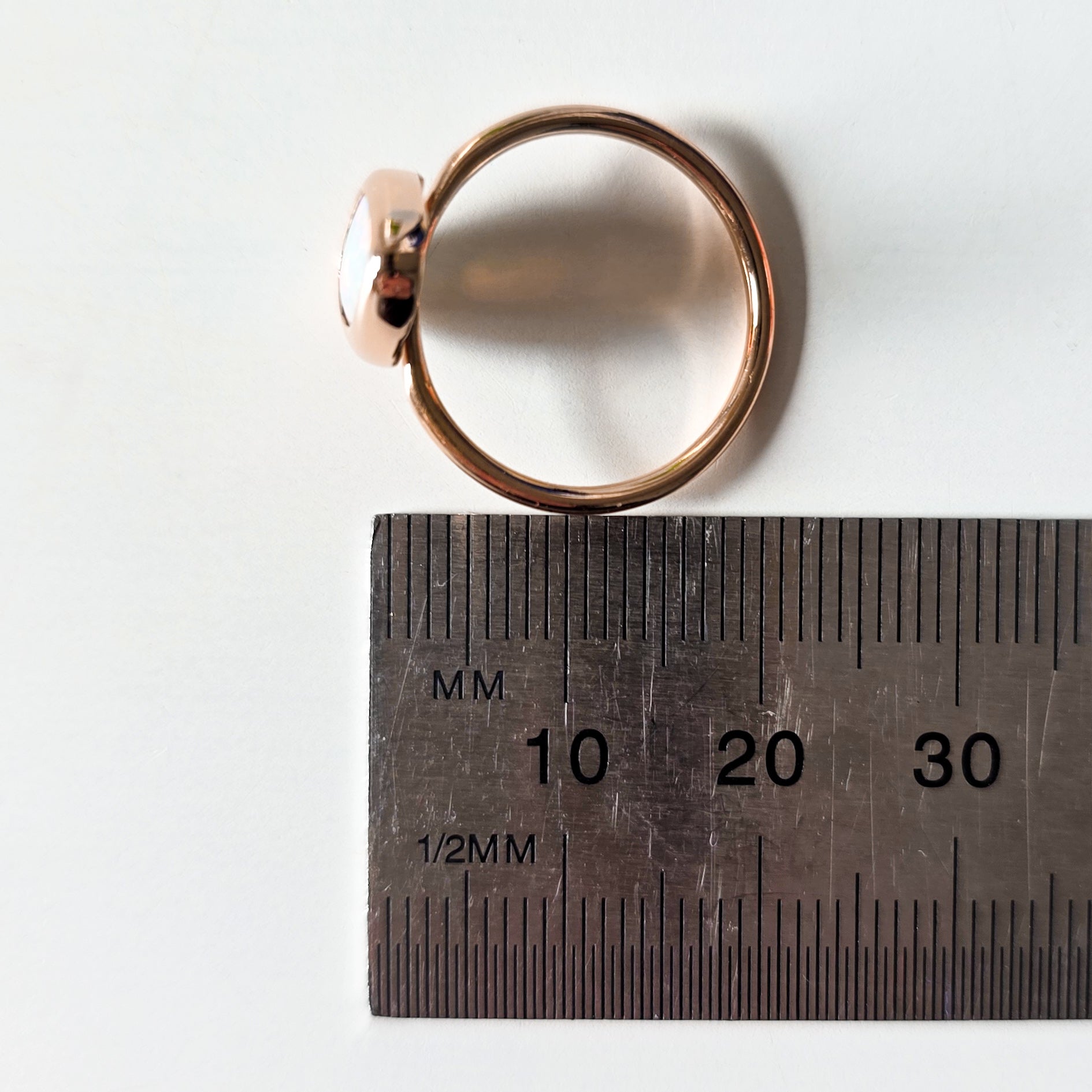 PETUNIA | Pink 14K Rose Gold Solid Australian Coober Pedy Opal Ring / Dainty Minimal Jewelry