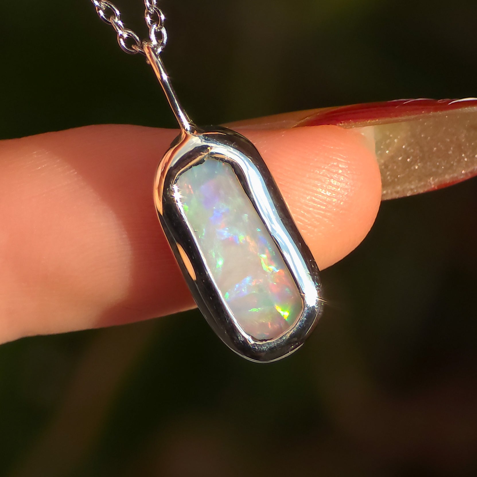 LUCENT | Solid Coober Pedy Opal Pendant, Silver Australian Grey Crystal Opal, 1.6ct