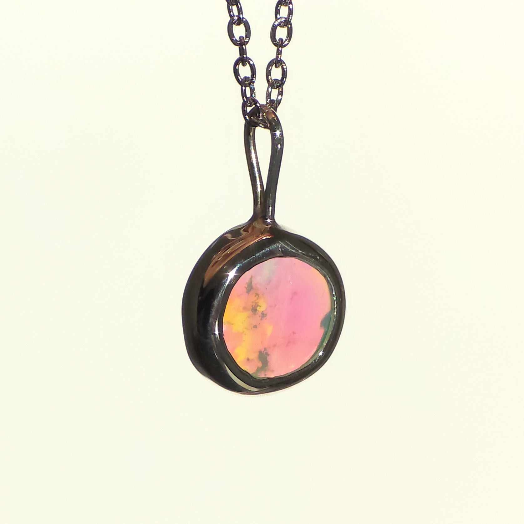 LAZULI | Solid Coober Pedy Opal Pendant, Silver Australian Crystal Opal, 0.6ct